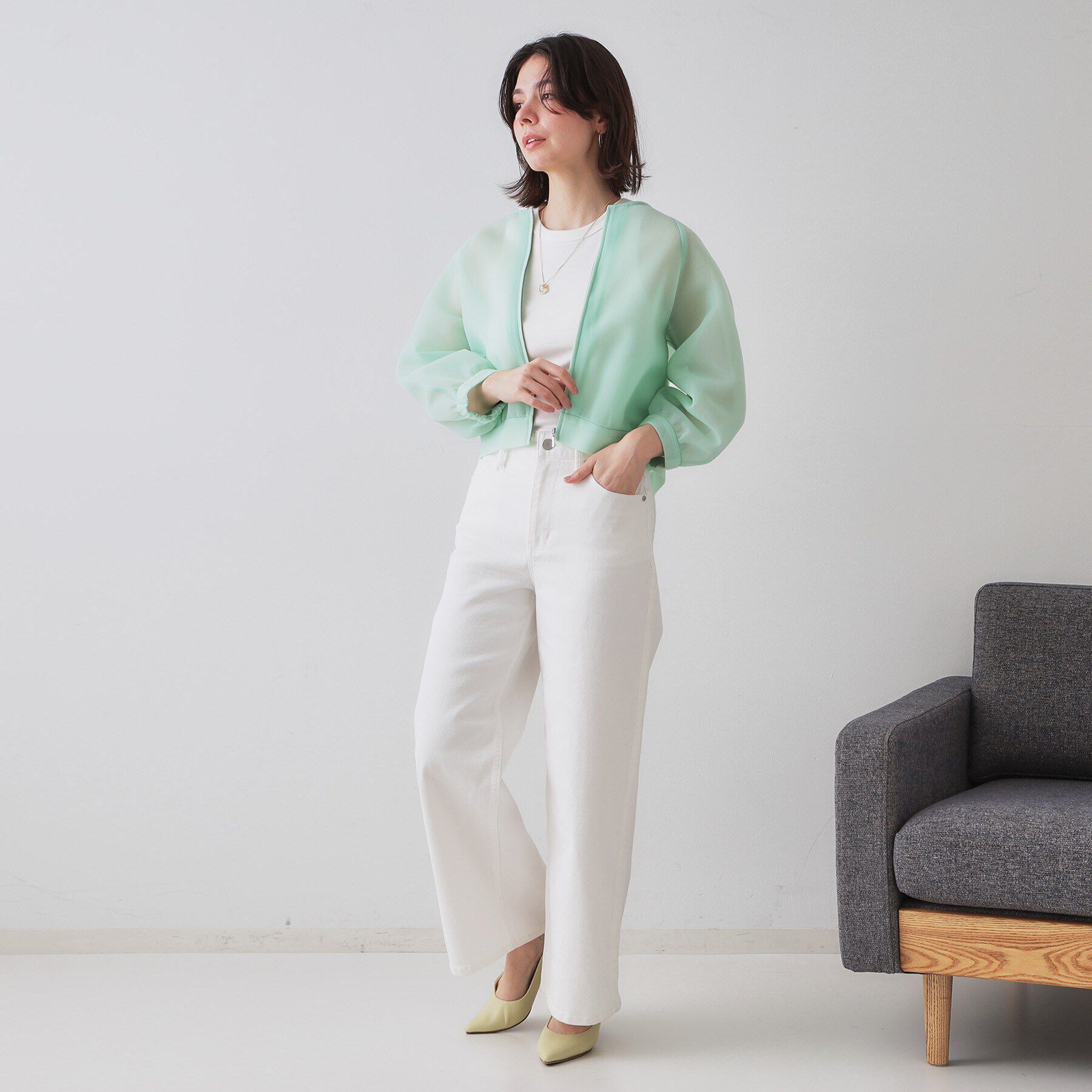 OPAQUE.CLIP「フライスアメリカンスリーブタンクトップ」|キャミソール|