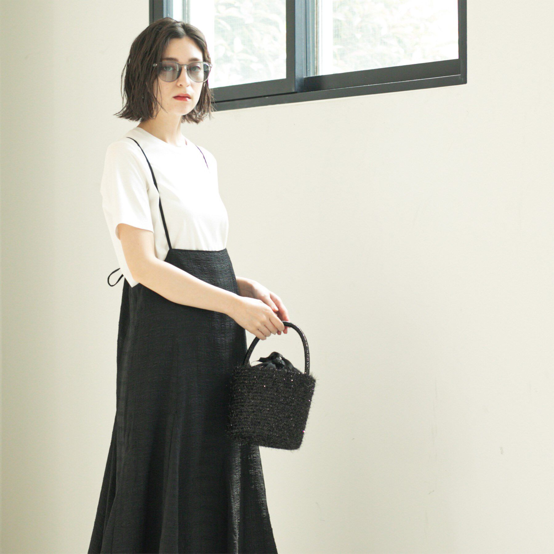 OPAQUE.CLIP「シアーチェックキャミワンピース【洗濯機洗い可】」|ワンピース|