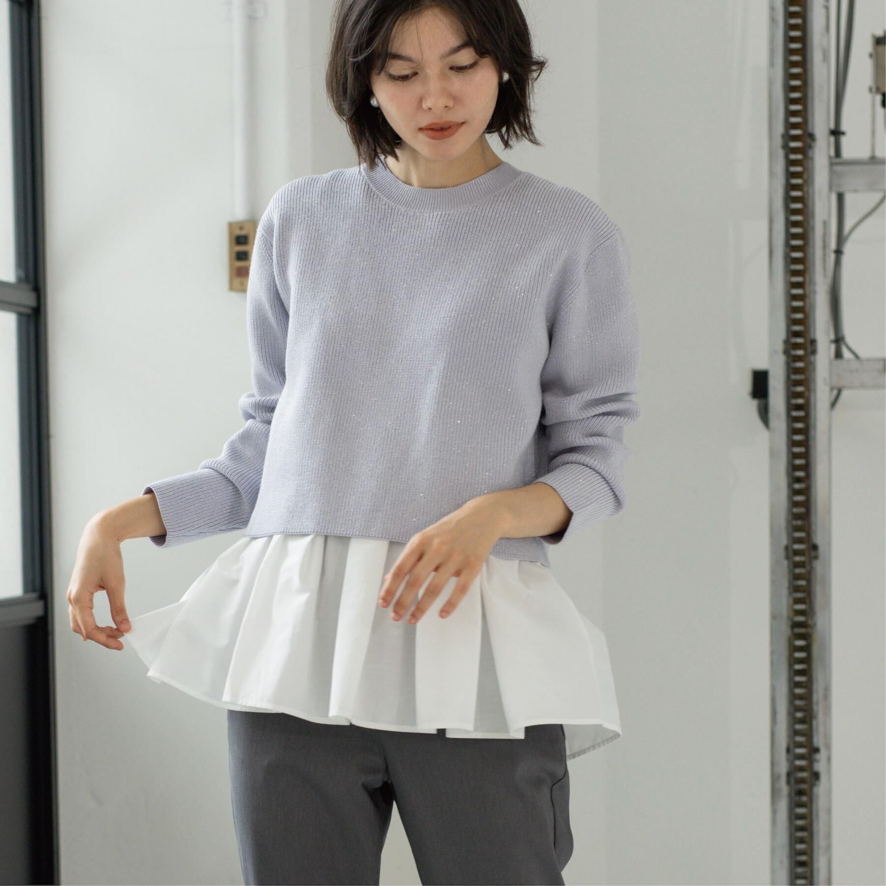 OPAQUE.CLIP「《ツインセット》ショートラメニット&times;フレアタンクトップ【洗濯機OK】」|その他|