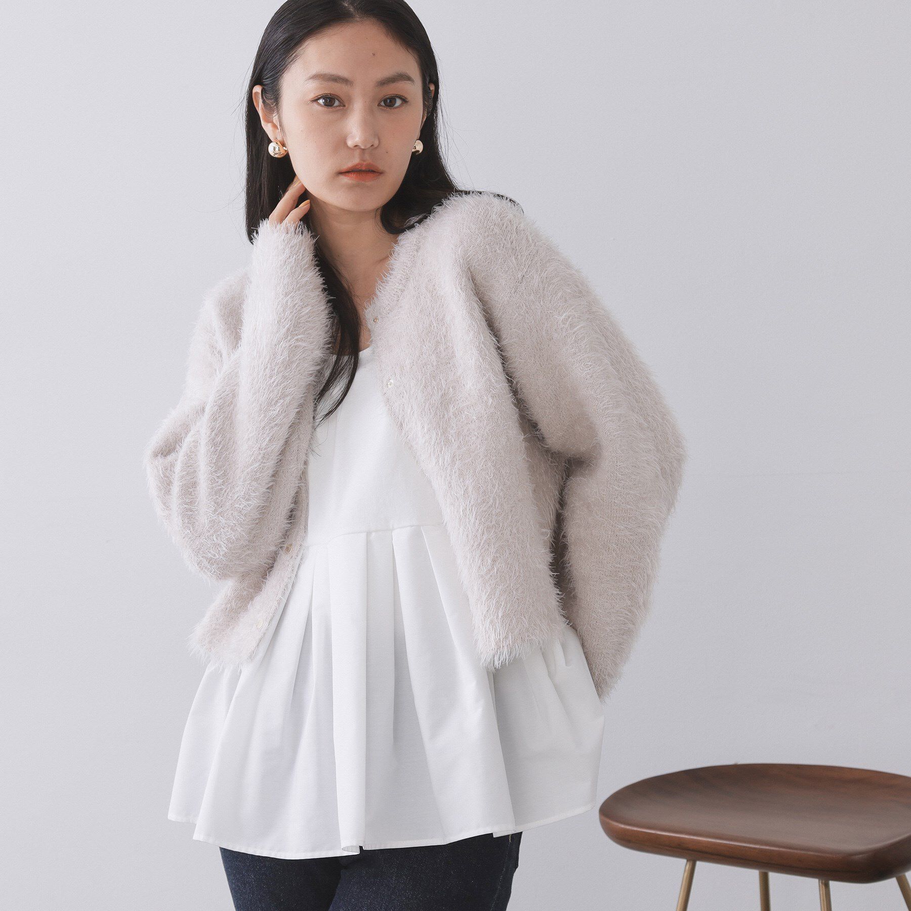 OPAQUE.CLIP「《ツインセット》ショートラメニット&times;フレアタンクトップ【洗濯機OK】」|その他|