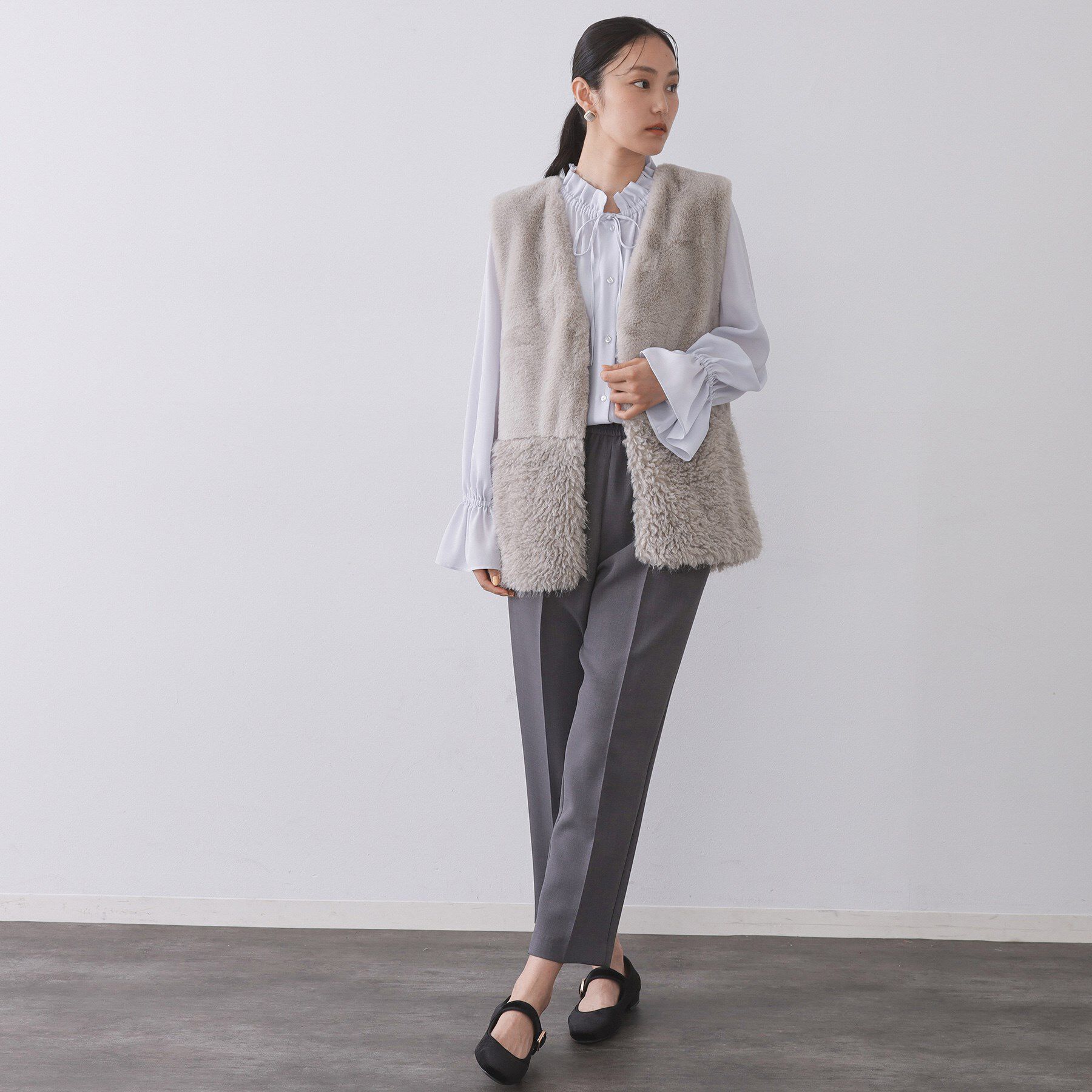 OPAQUE.CLIP「フリルカラーブラウス【洗濯機OK】」|シャツ・ブラウス|