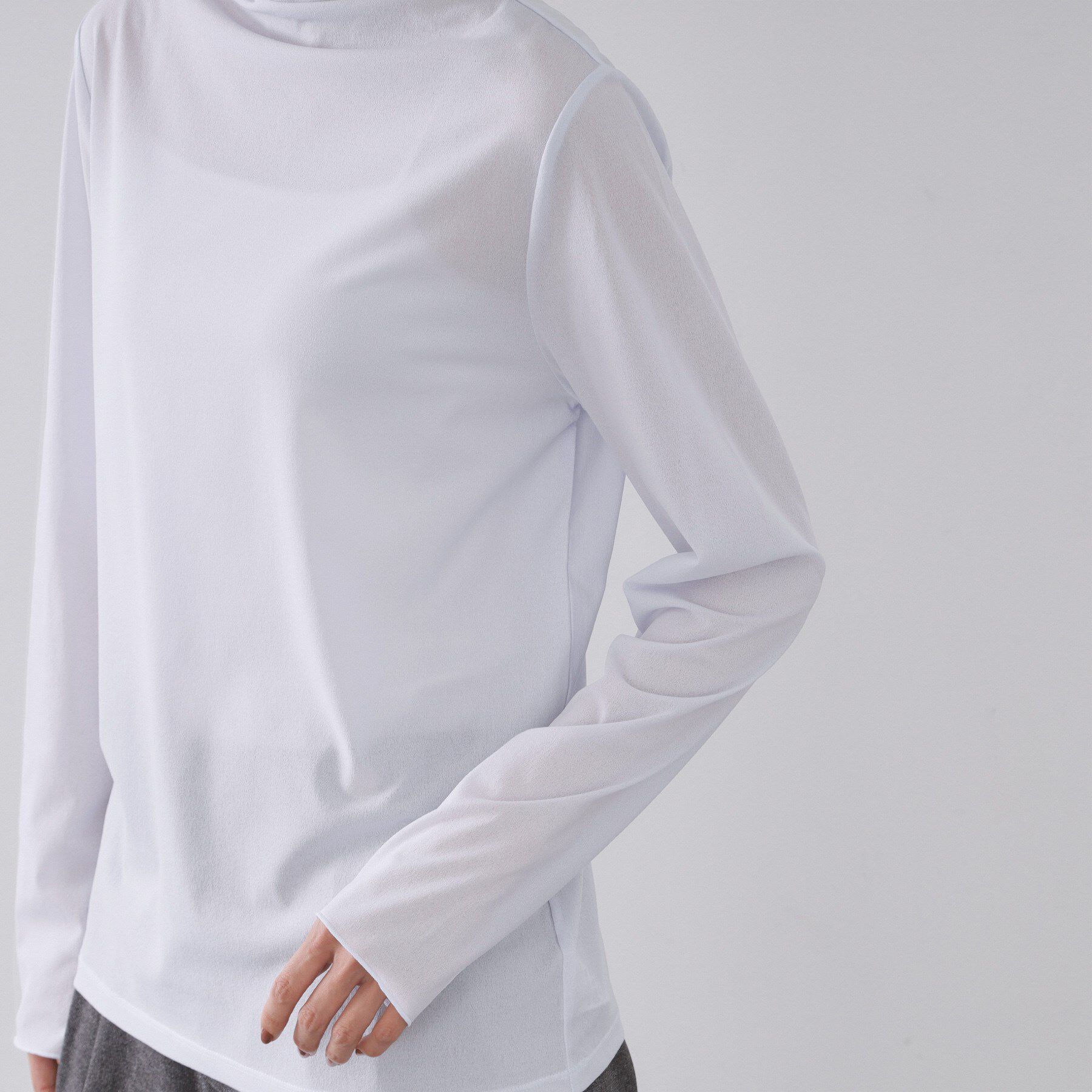 OPAQUE.CLIP「シアーハイネックトップス【洗濯機OK】」|Tシャツ・カットソー|