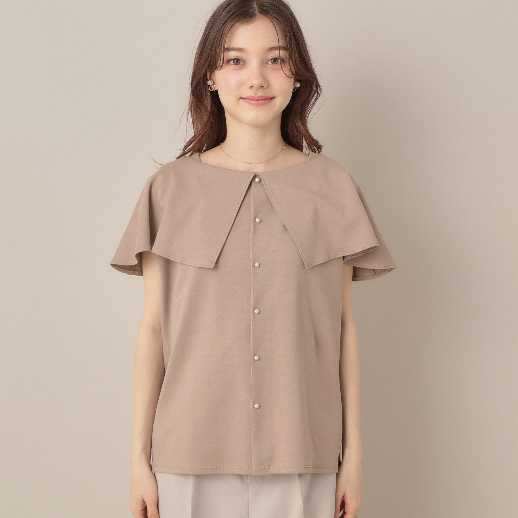 Couture broach「【マシンウォッシャブル・UVケア・接触冷感】2WAYケープデザインカットソー」|Tシャツ・カットソー|