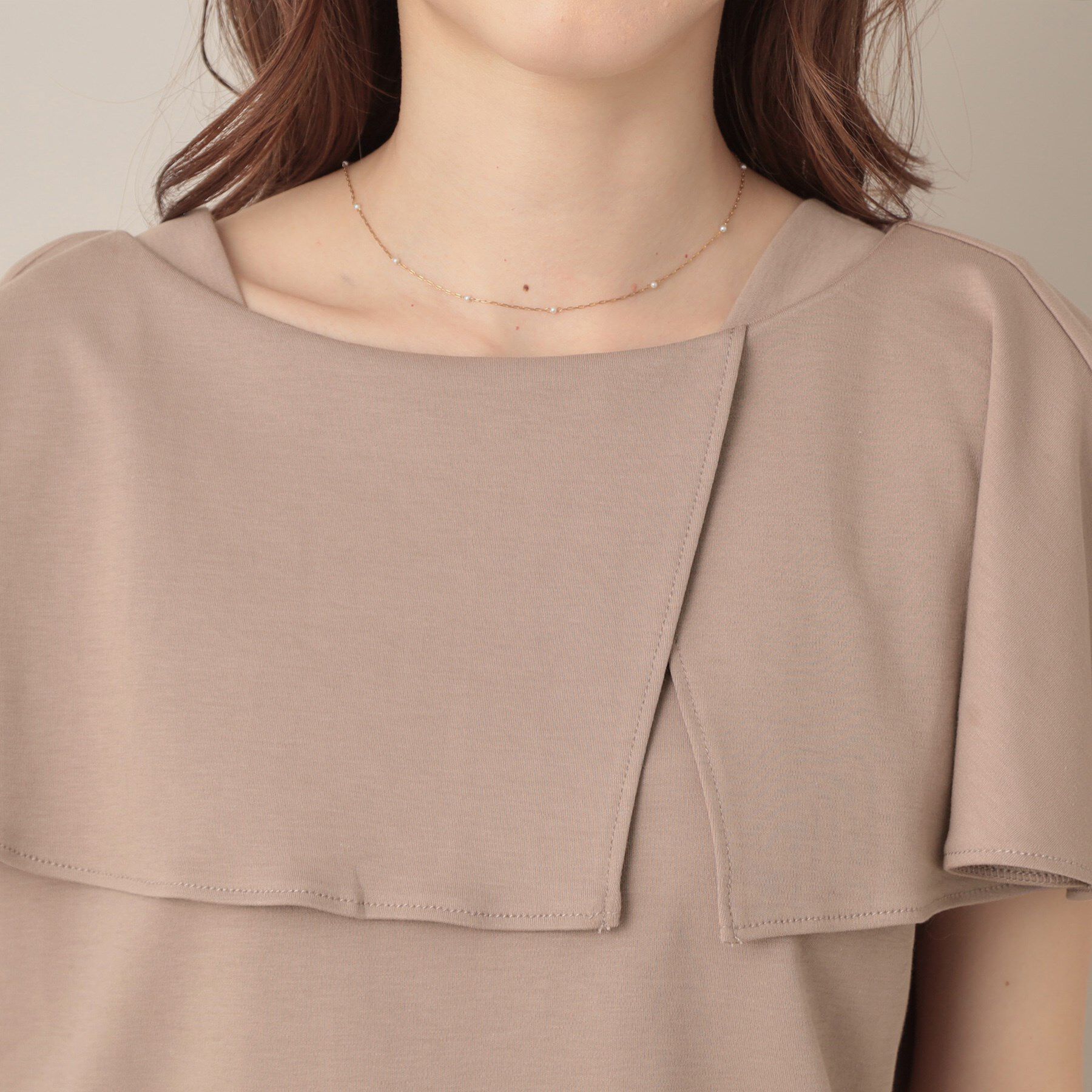 Couture broach「【マシンウォッシャブル・UVケア・接触冷感】2WAYケープデザインカットソー」|Tシャツ・カットソー|