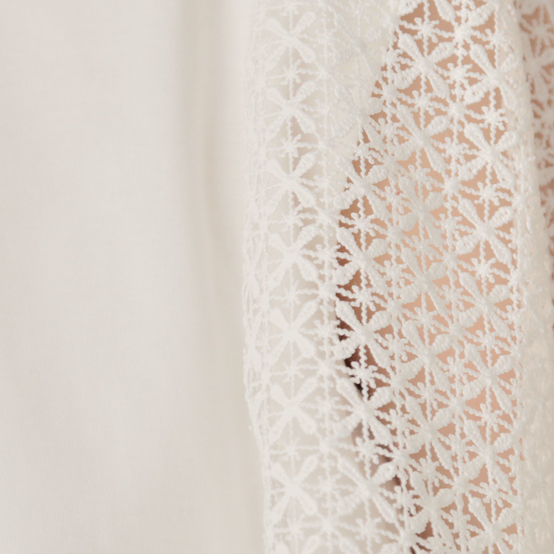 Couture broach「【接触冷感・5分袖】ケミカルレースフレアスリーブトップス」|Tシャツ・カットソー|