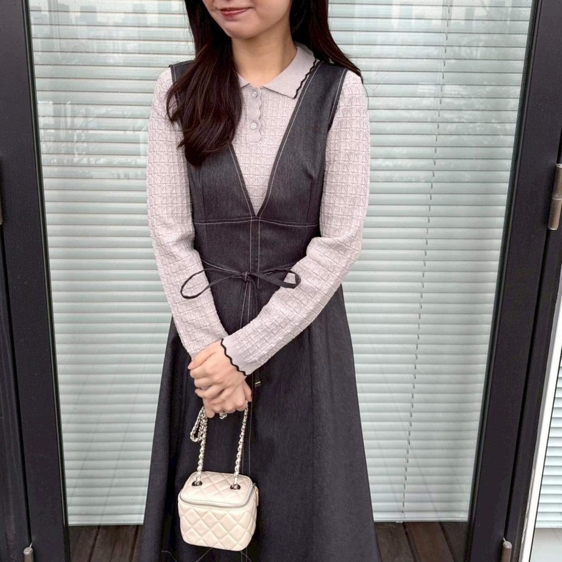 Couture broach「【洗える着映え】ビジュー釦ポロニット」|ニット・セーター|