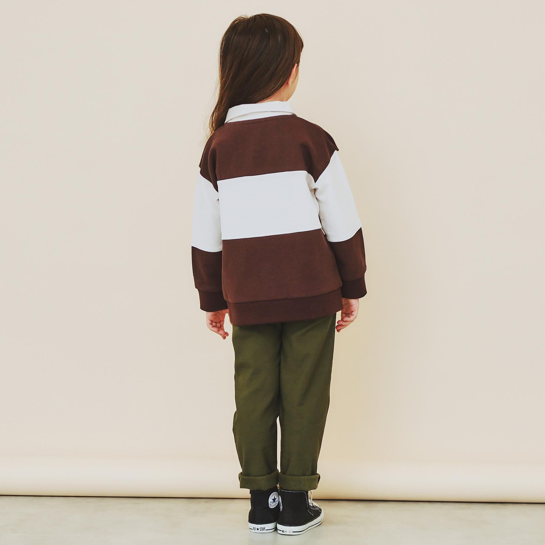 THE SHOP TK「【110-160】バイカラーラガー裏毛プルオーバー」|Tシャツ・カットソー|