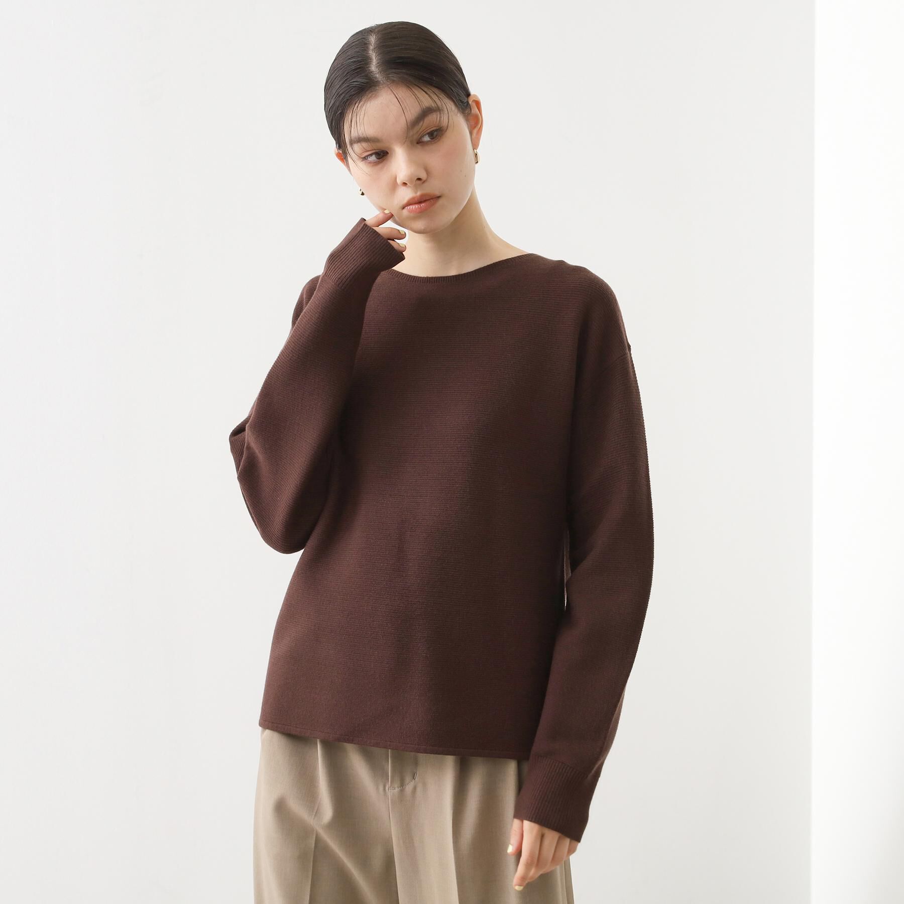 THE SHOP TK「【S-XLサイズ/選べる7色】どこから見ても美しい ガーターニット/毛玉になりにくい/洗濯機OK」|ニット・セーター|