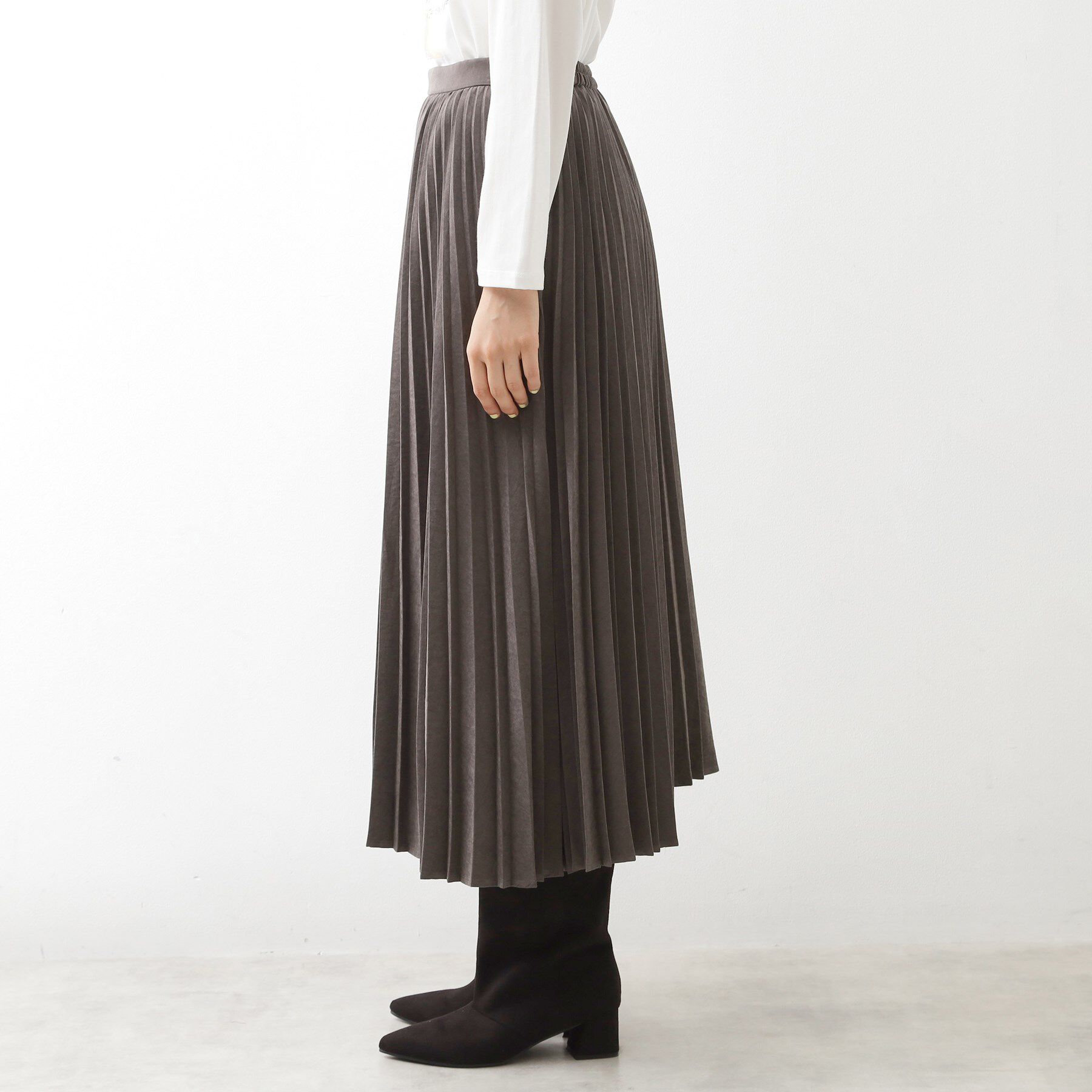 THE SHOP TK「スエードプリーツスカート【洗える】」|スカート|