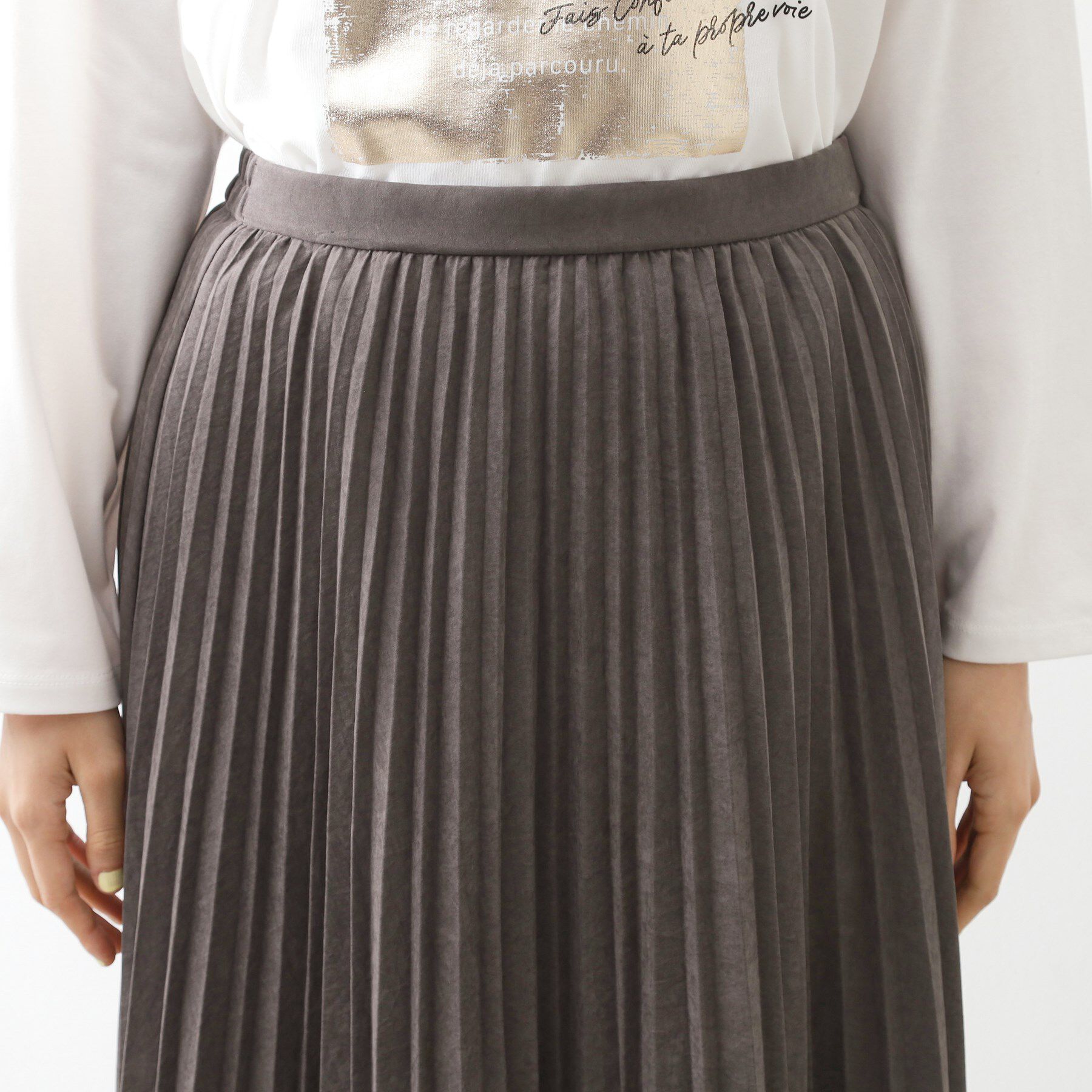 THE SHOP TK「スエードプリーツスカート【洗える】」|スカート|