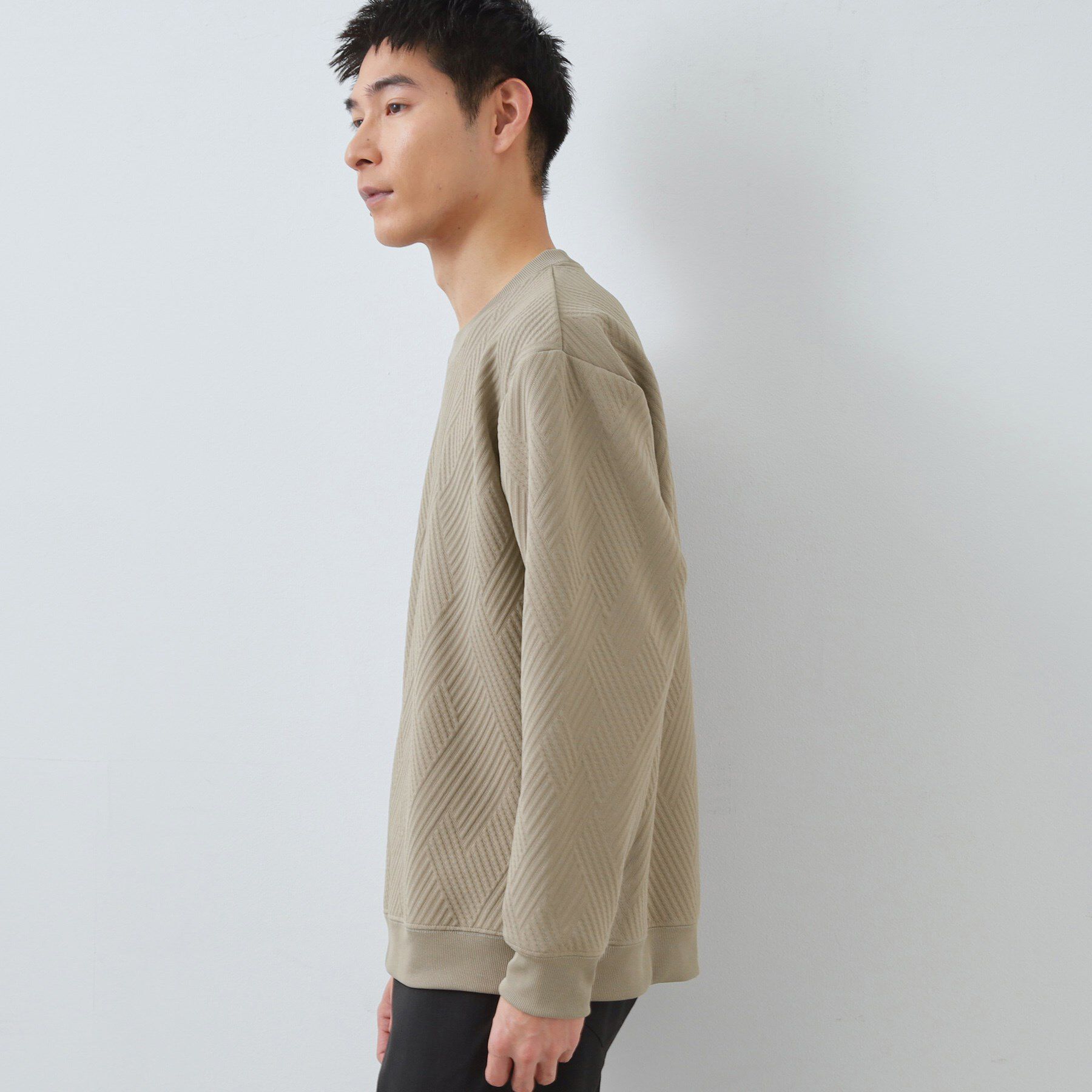 THE SHOP TK「【大人の上品カジュアルに】ふくれキルトスウェット　軽量/洗濯機OK」|パーカー|