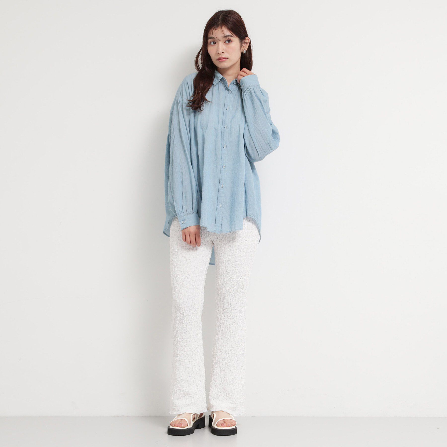 THE SHOP TK「軽やかでエアリー シアーデニムシャツ」|シャツ・ブラウス|