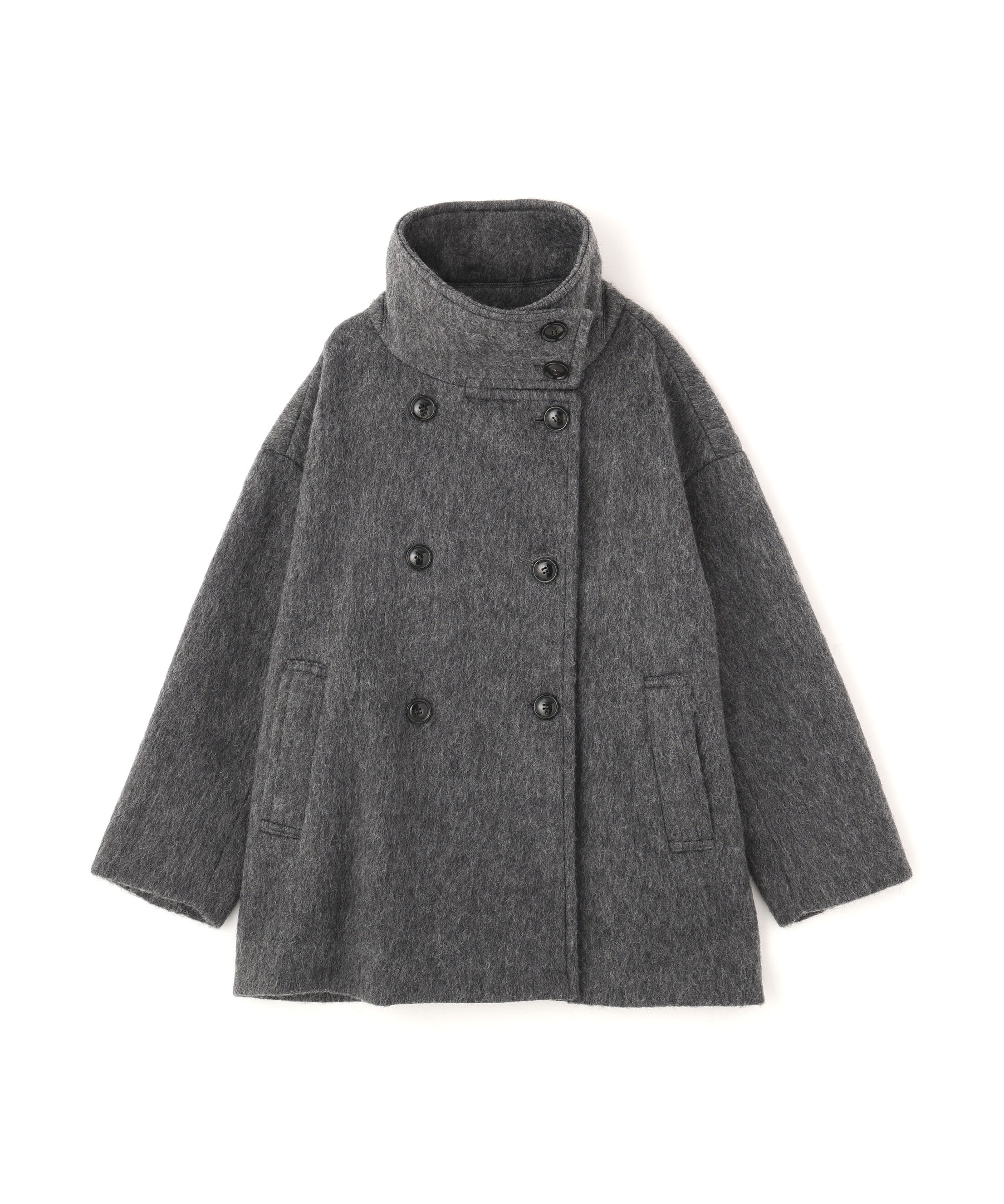  「スタンドネックシャギーミディコート」|ブルゾン・スタジャン|