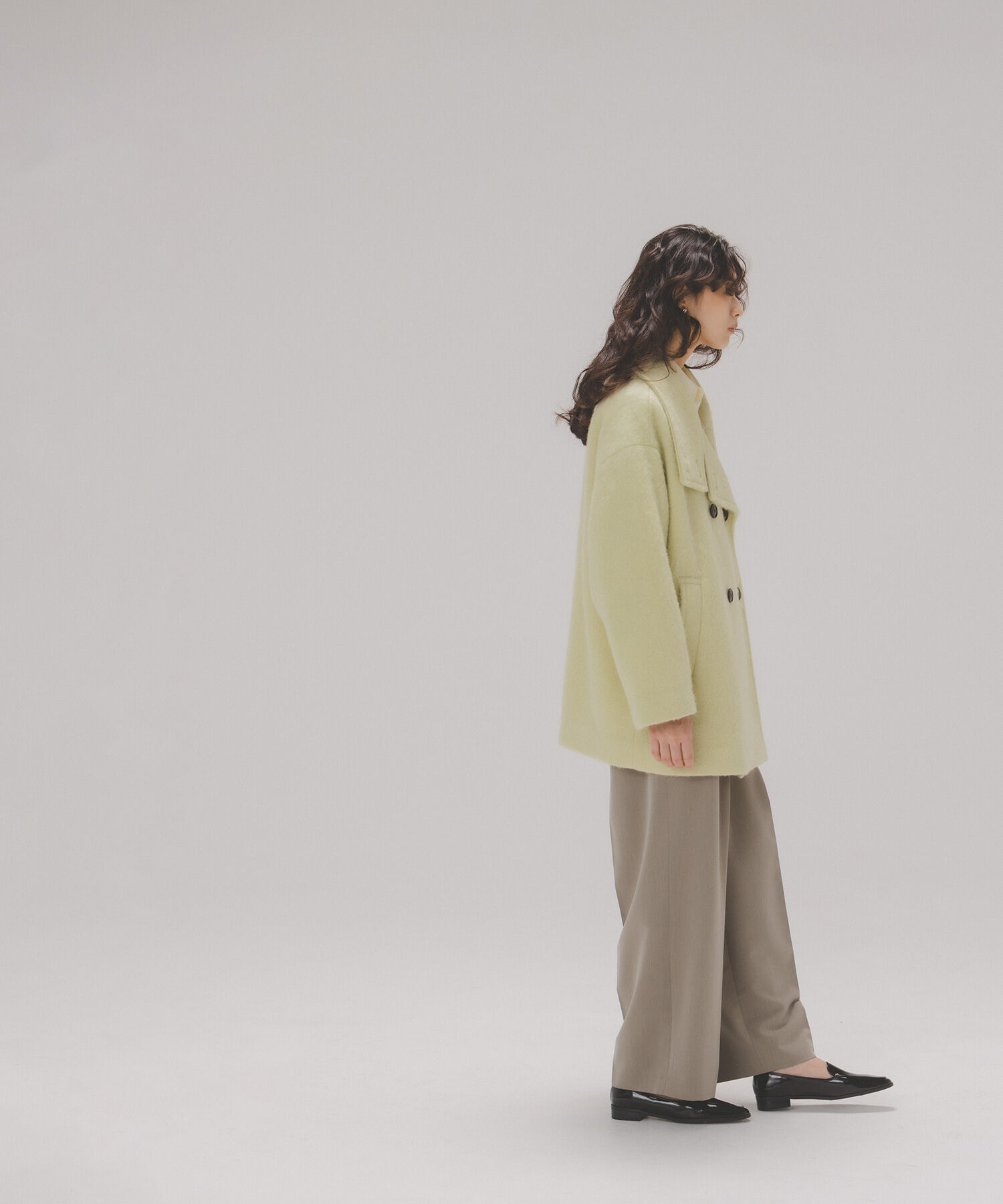  「スタンドネックシャギーミディコート」|ブルゾン・スタジャン|