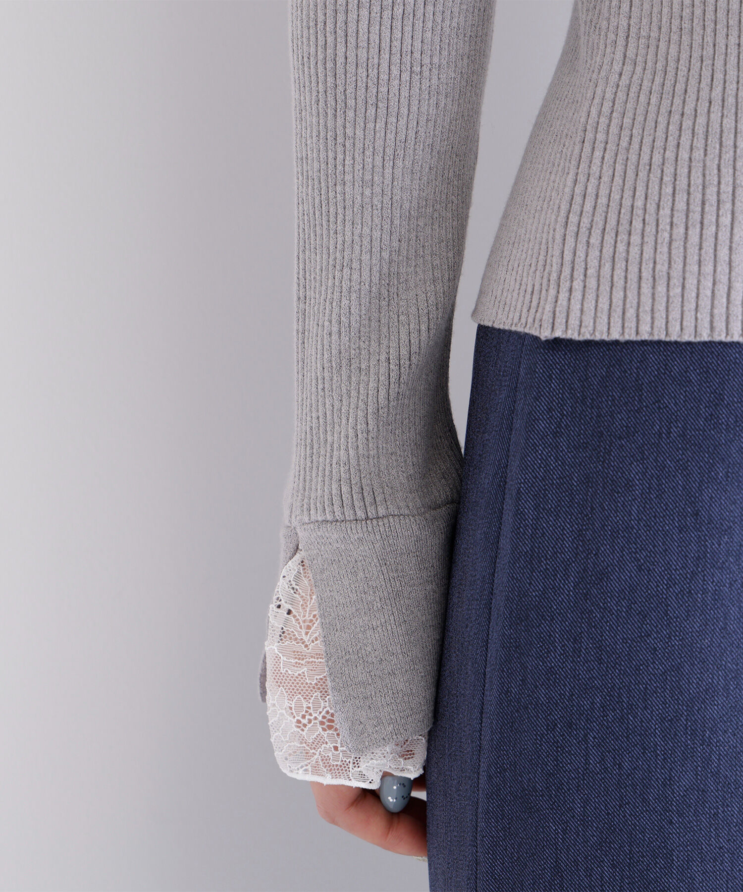  「レースカラードッキングニット」|ニット・セーター|