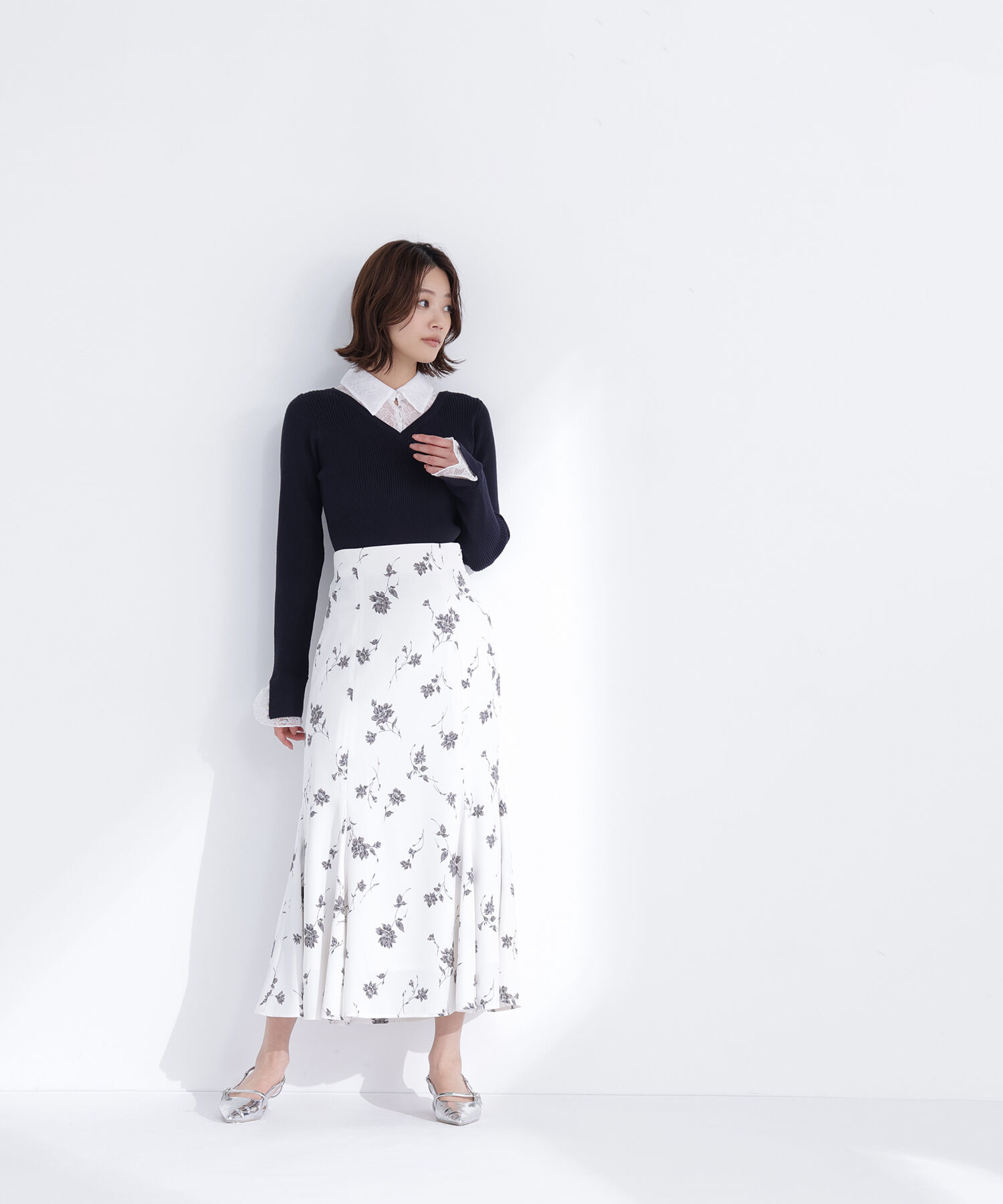  「レースカラードッキングニット」|ニット・セーター|