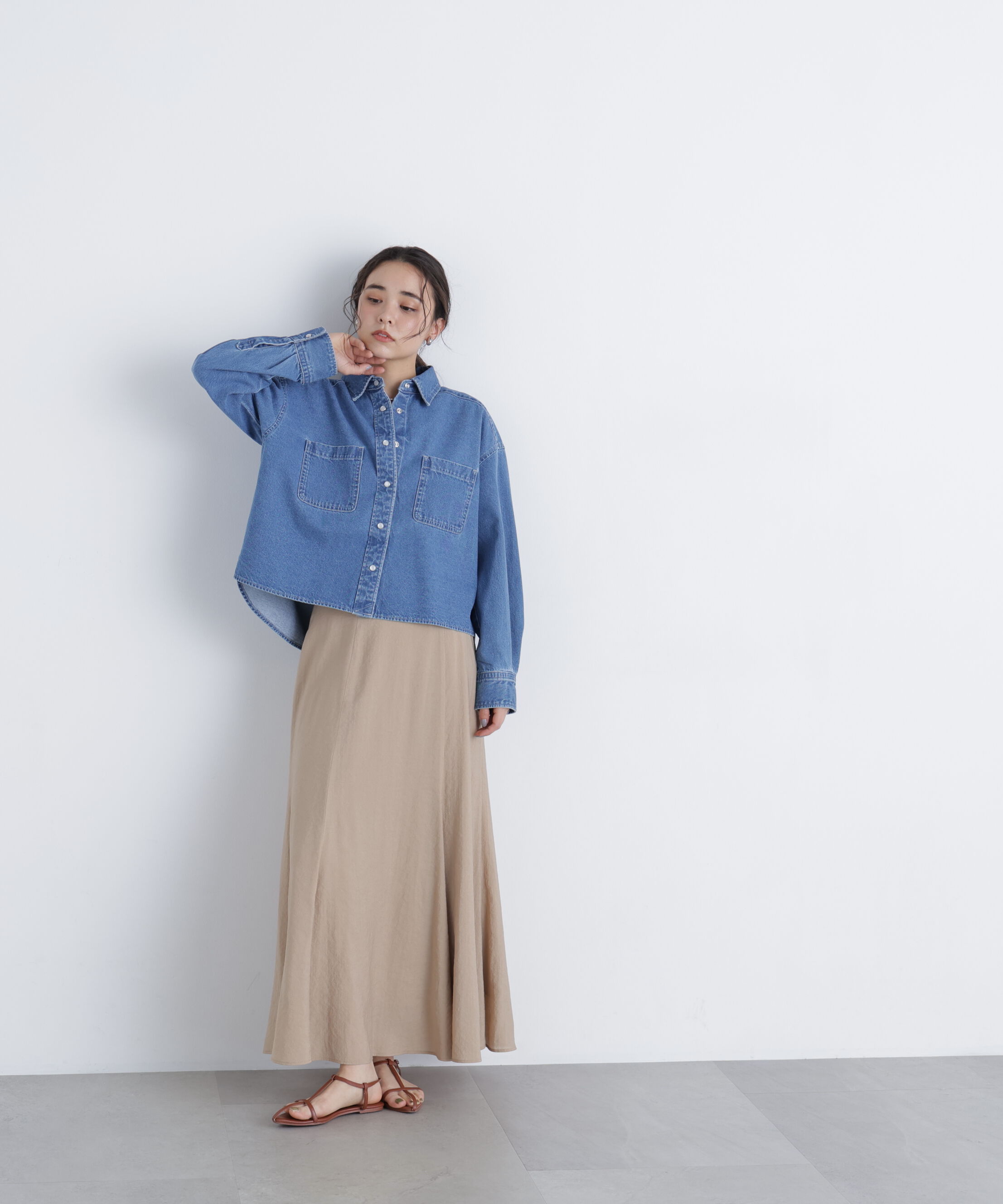  「〈N.〉クロップドデニムシャツ」|シャツ・ブラウス|