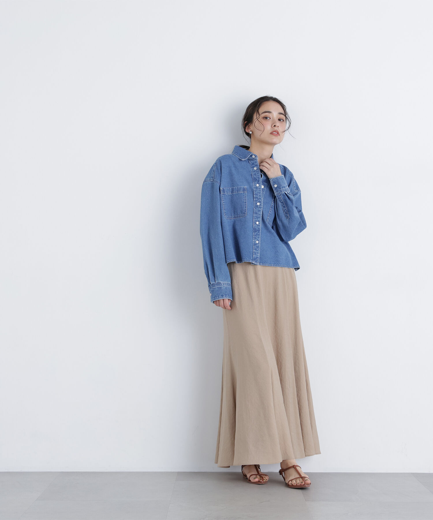  「〈N.〉クロップドデニムシャツ」|シャツ・ブラウス|