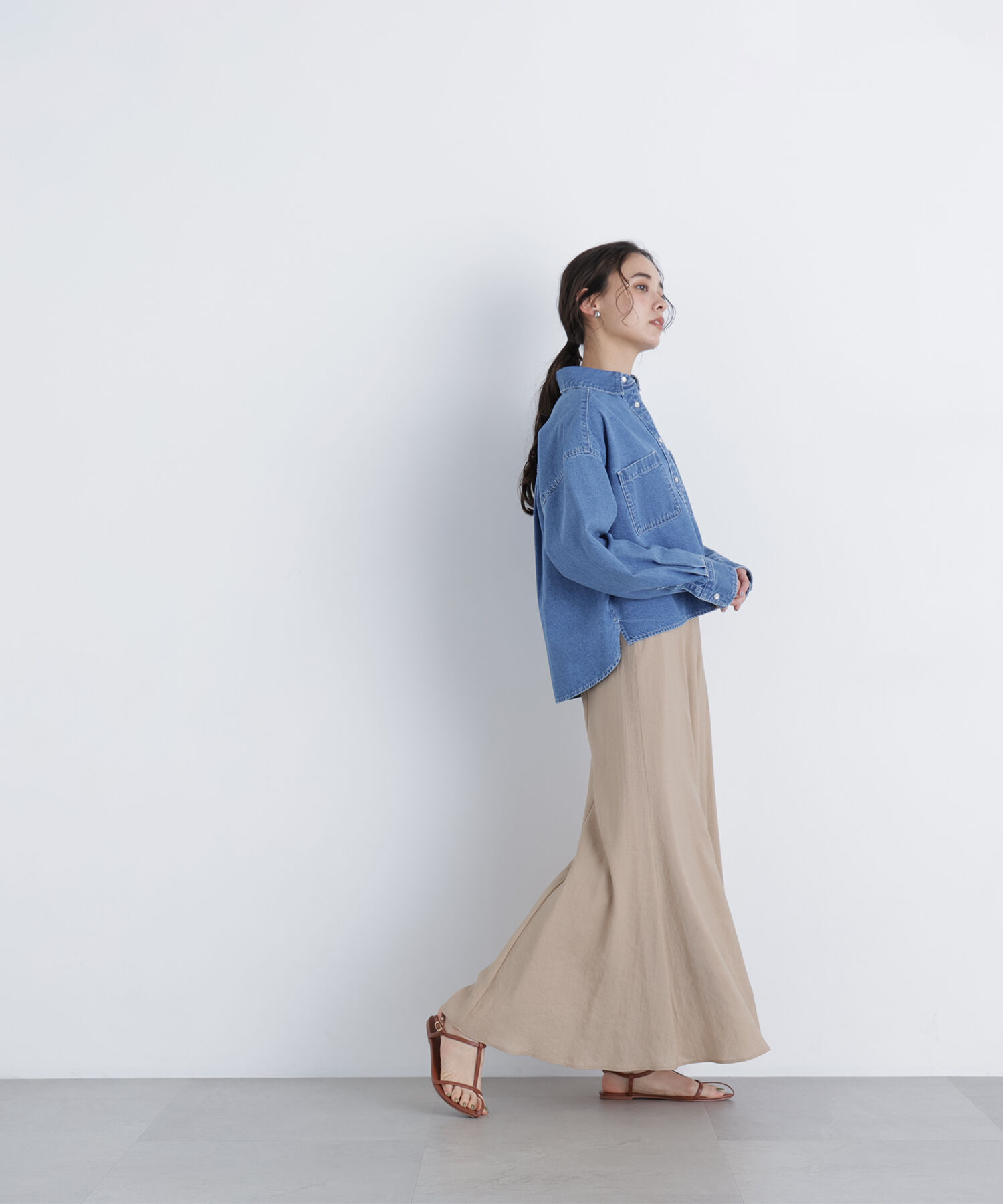  「〈N.〉クロップドデニムシャツ」|シャツ・ブラウス|