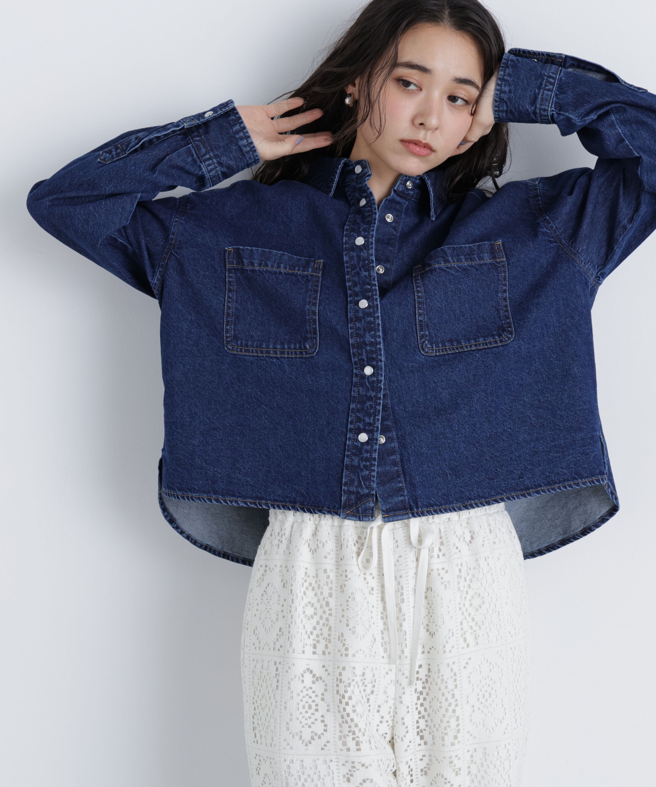  「〈N.〉クロップドデニムシャツ」|シャツ・ブラウス|