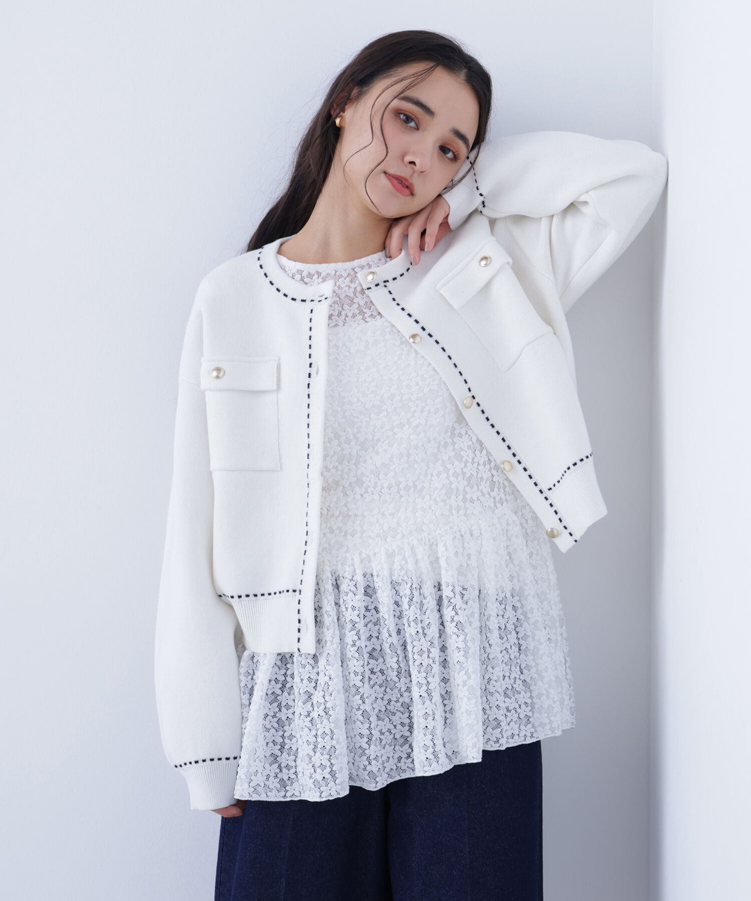  「〈N.〉 レースペプラムトップス」|Tシャツ・カットソー|