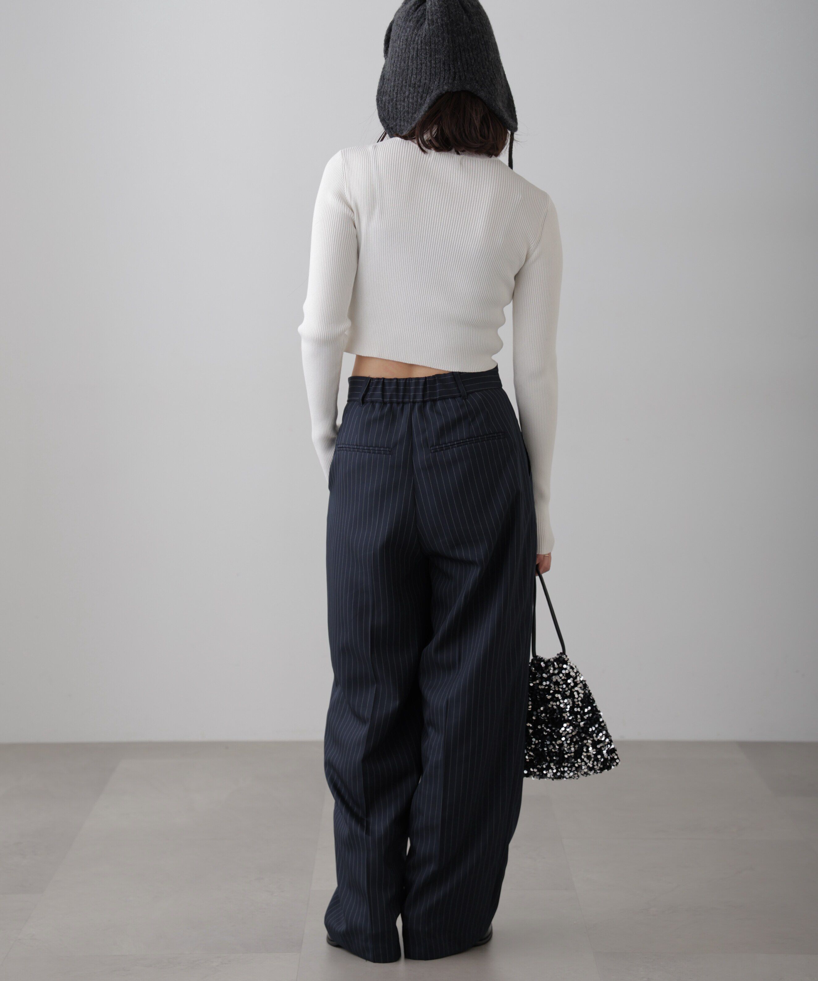  「〈洗える〉マシンウォッシャブルハイネックショート丈ニット」|ニット・セーター|