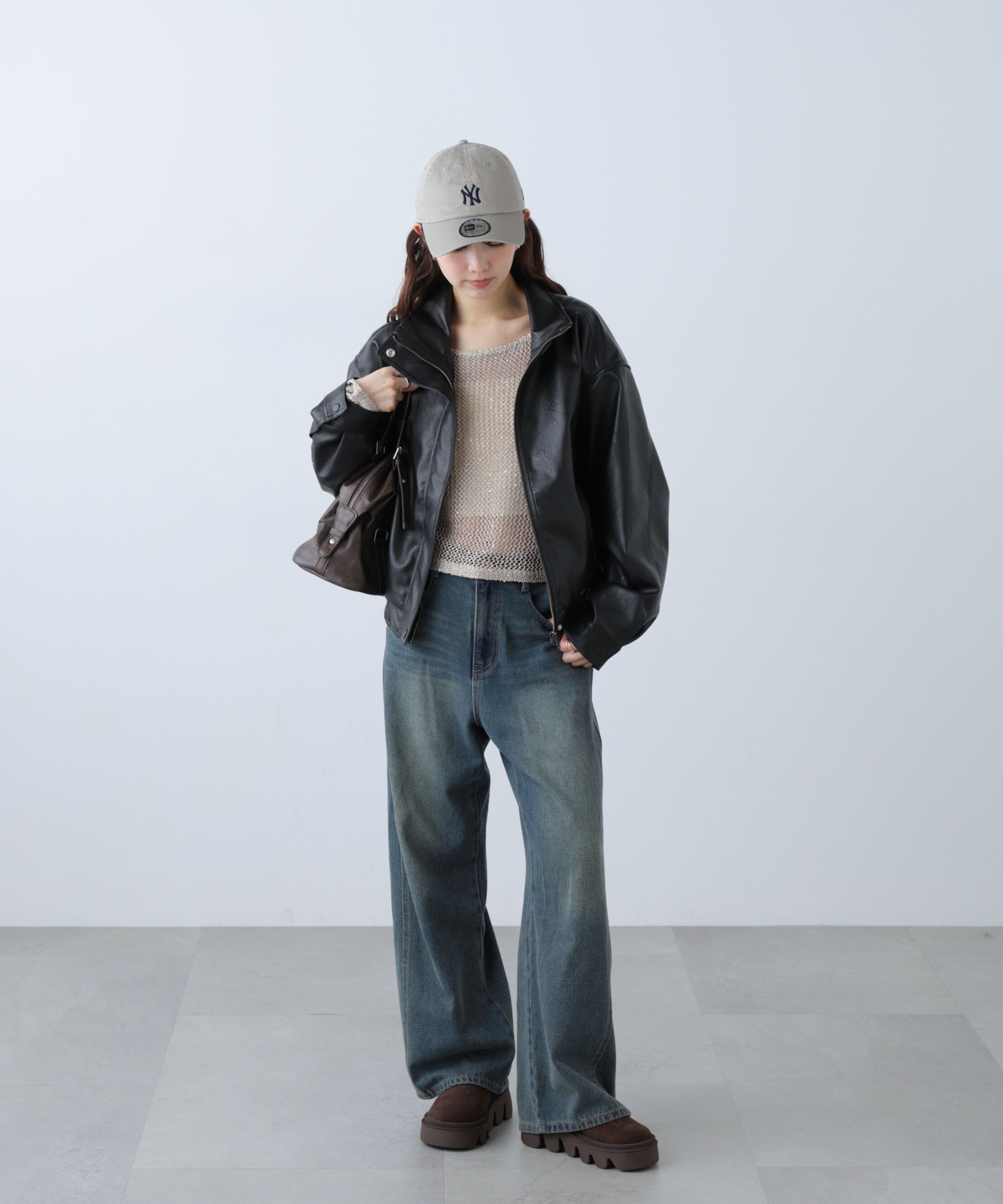  「スタンド合皮ブルゾン」|ブルゾン・スタジャン|