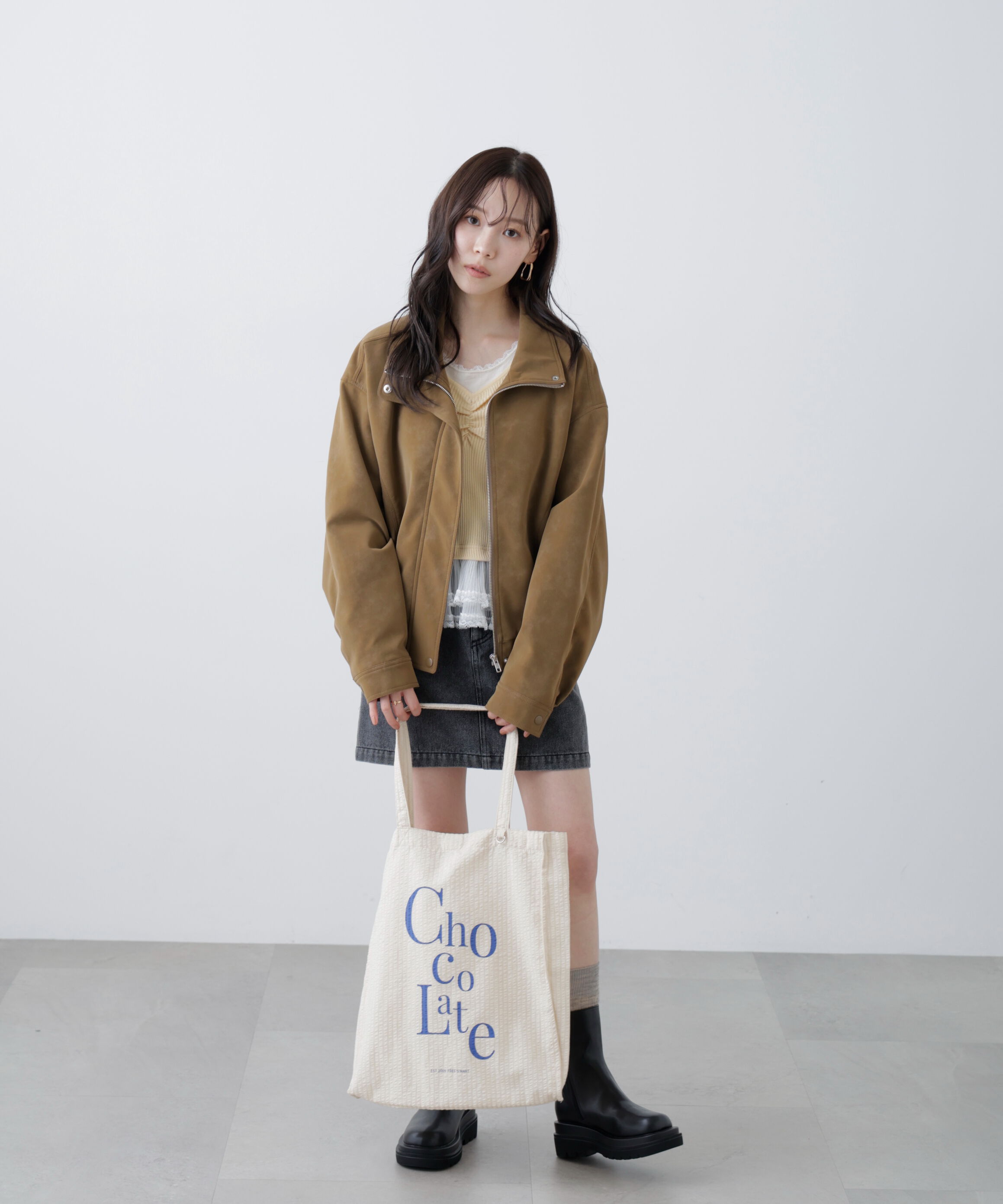  「スタンド合皮ブルゾン」|ブルゾン・スタジャン|