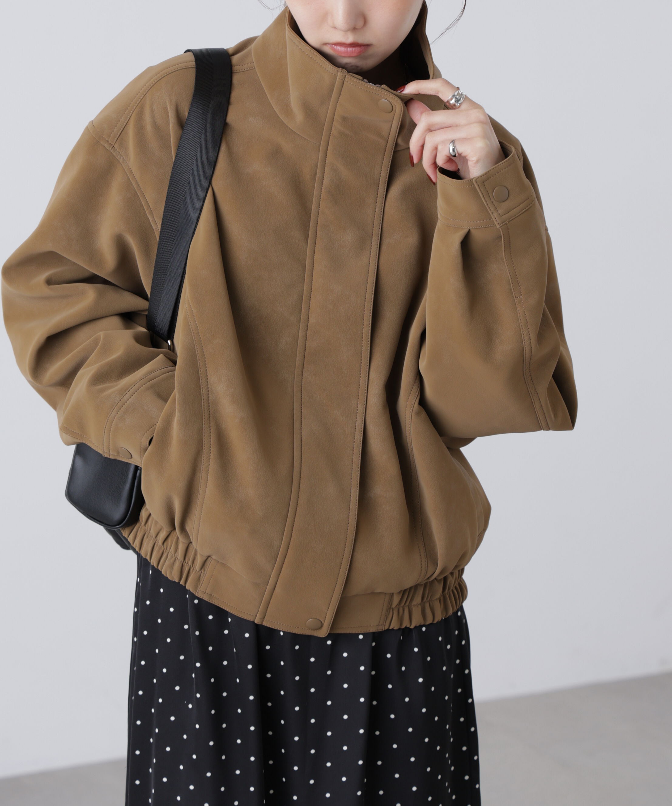  「スタンド合皮ブルゾン」|ブルゾン・スタジャン|