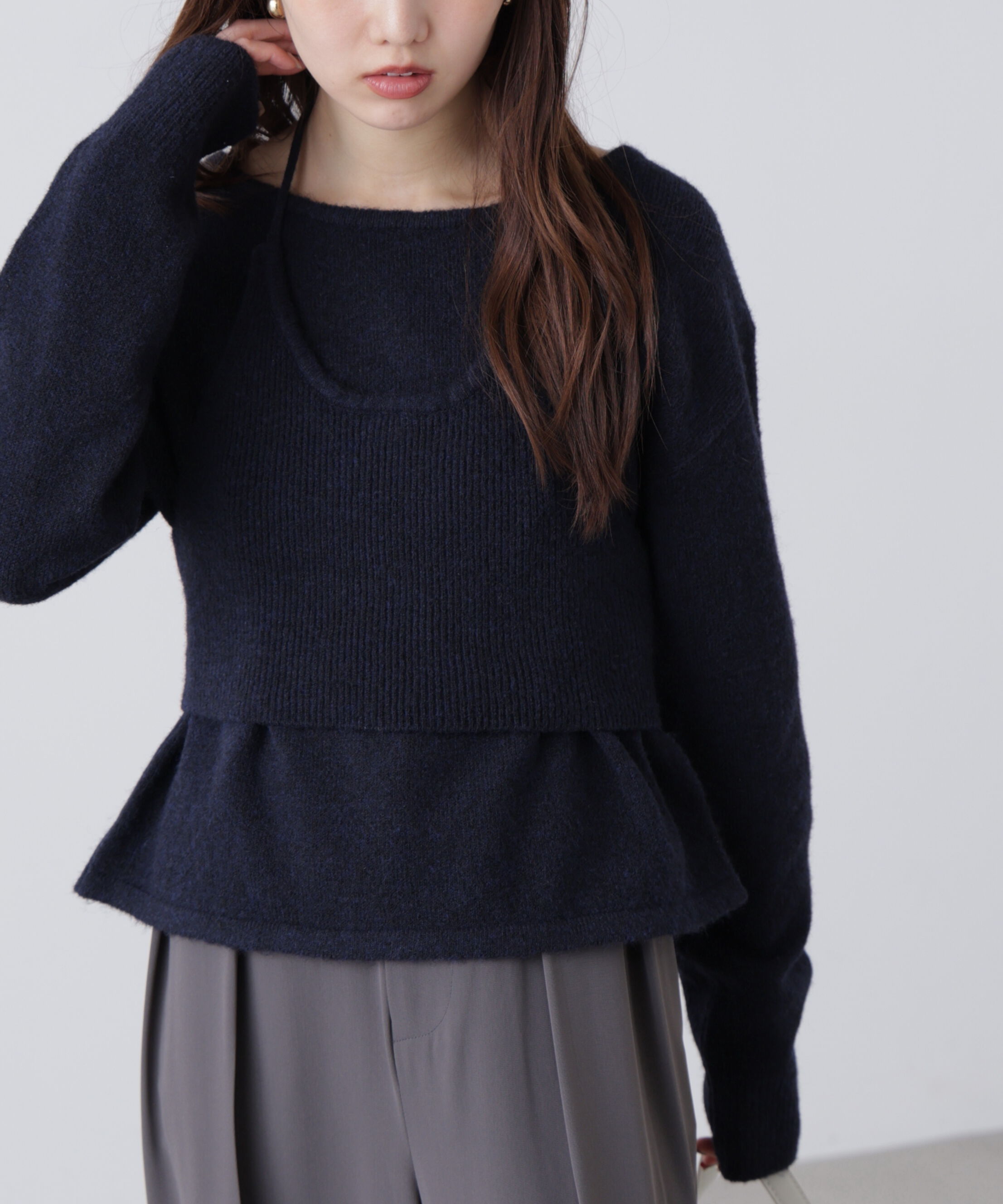  「ホルターネックビスチェセットニット」|ニット・セーター|