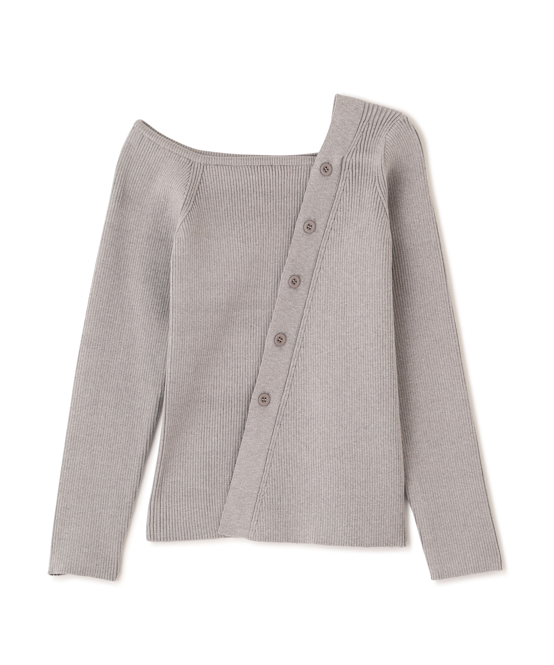  「アシメボタンリブニット」|ニット・セーター|