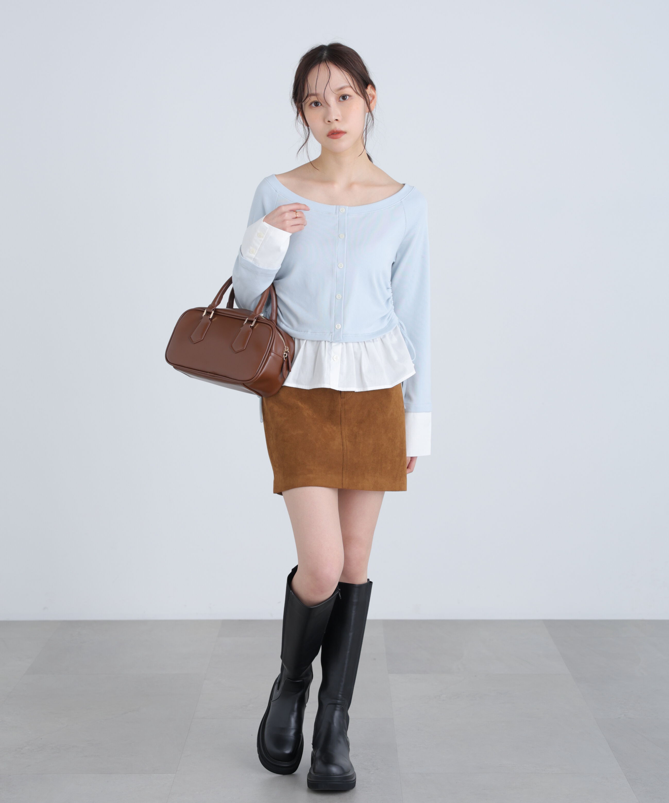  「布帛ドッキングサイドシャーリングカットソー」|Tシャツ・カットソー|