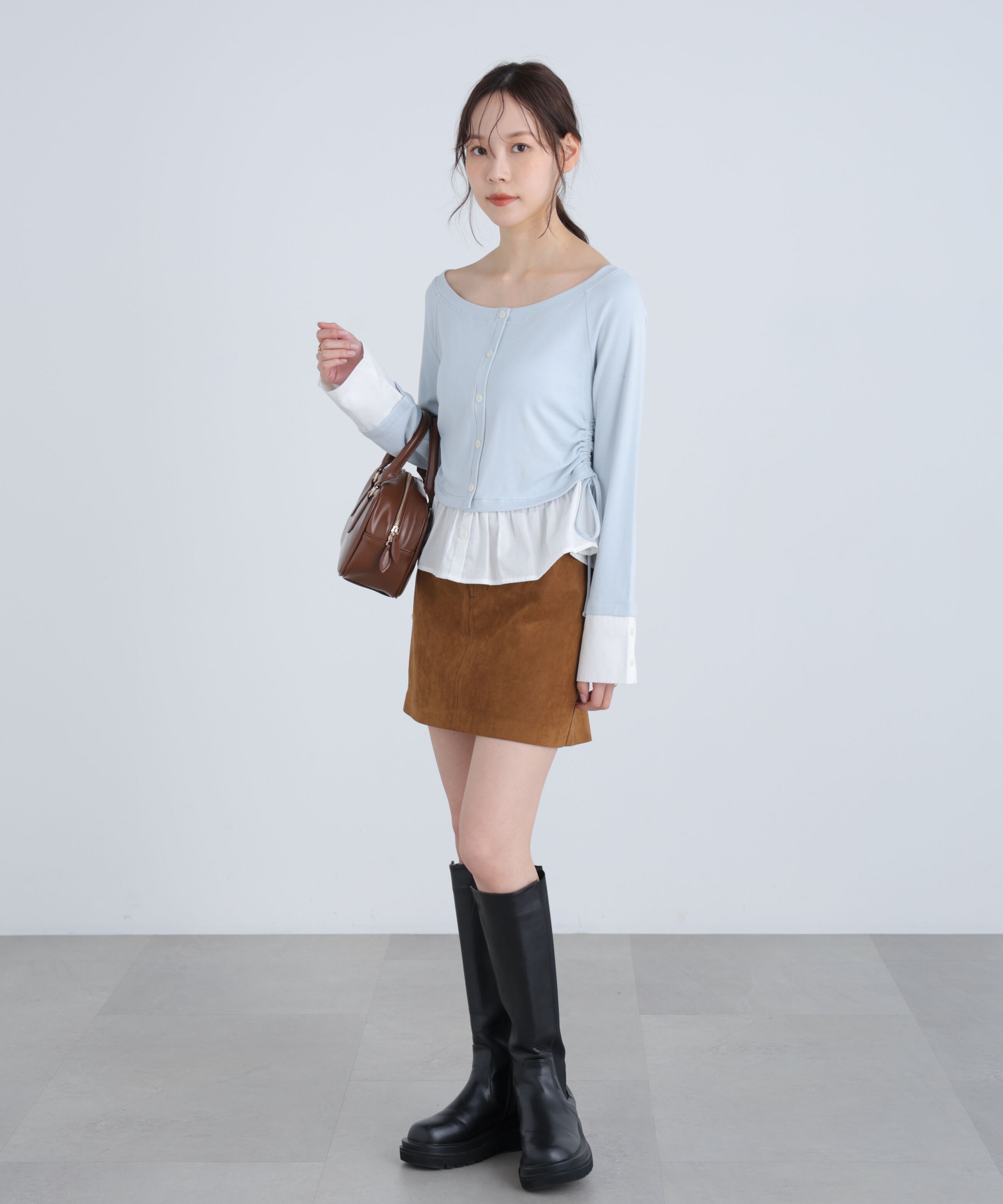  「布帛ドッキングサイドシャーリングカットソー」|Tシャツ・カットソー|