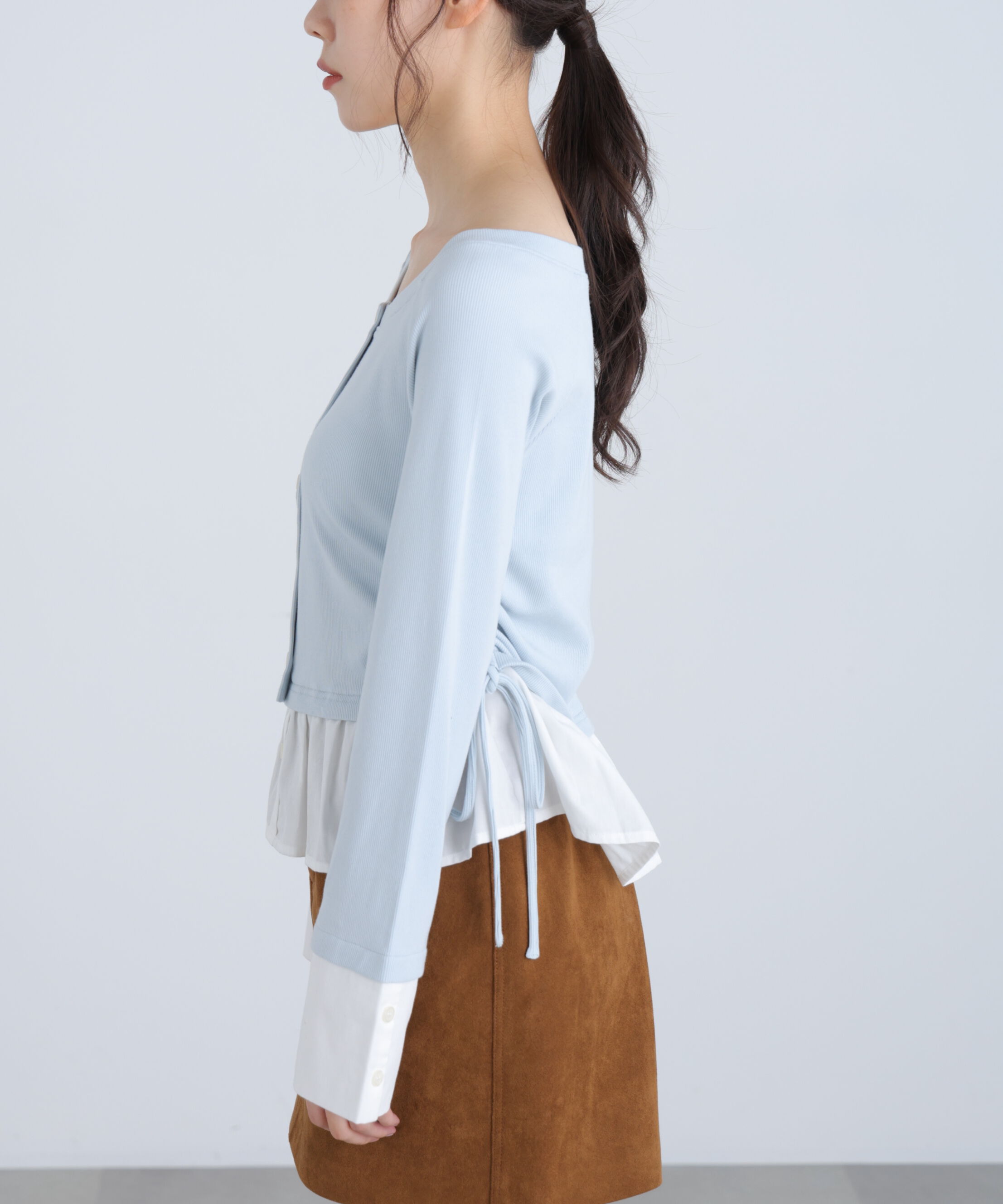  「布帛ドッキングサイドシャーリングカットソー」|Tシャツ・カットソー|