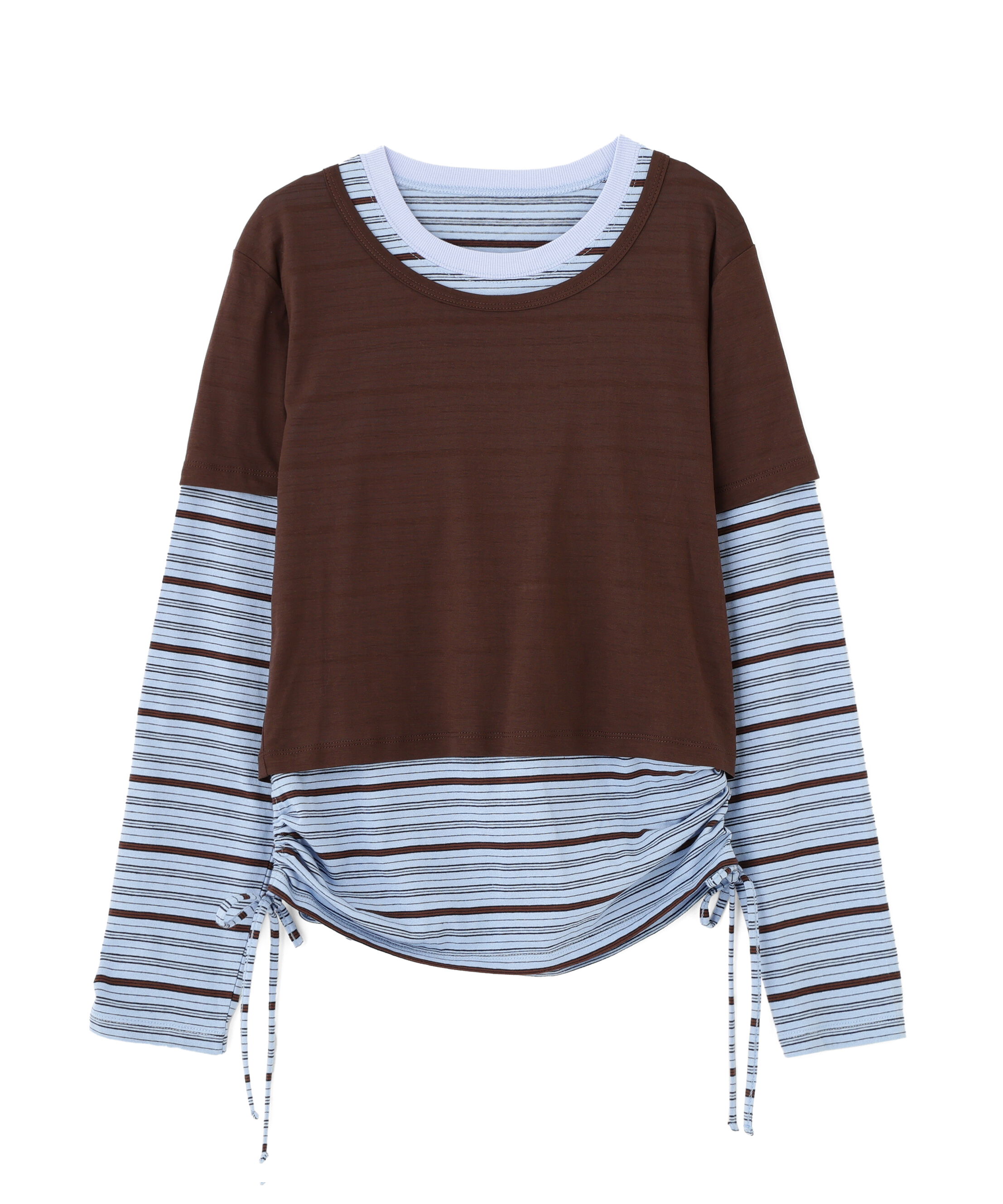  「シアーTシャツレイヤードボーダーロンT」|Tシャツ・カットソー|