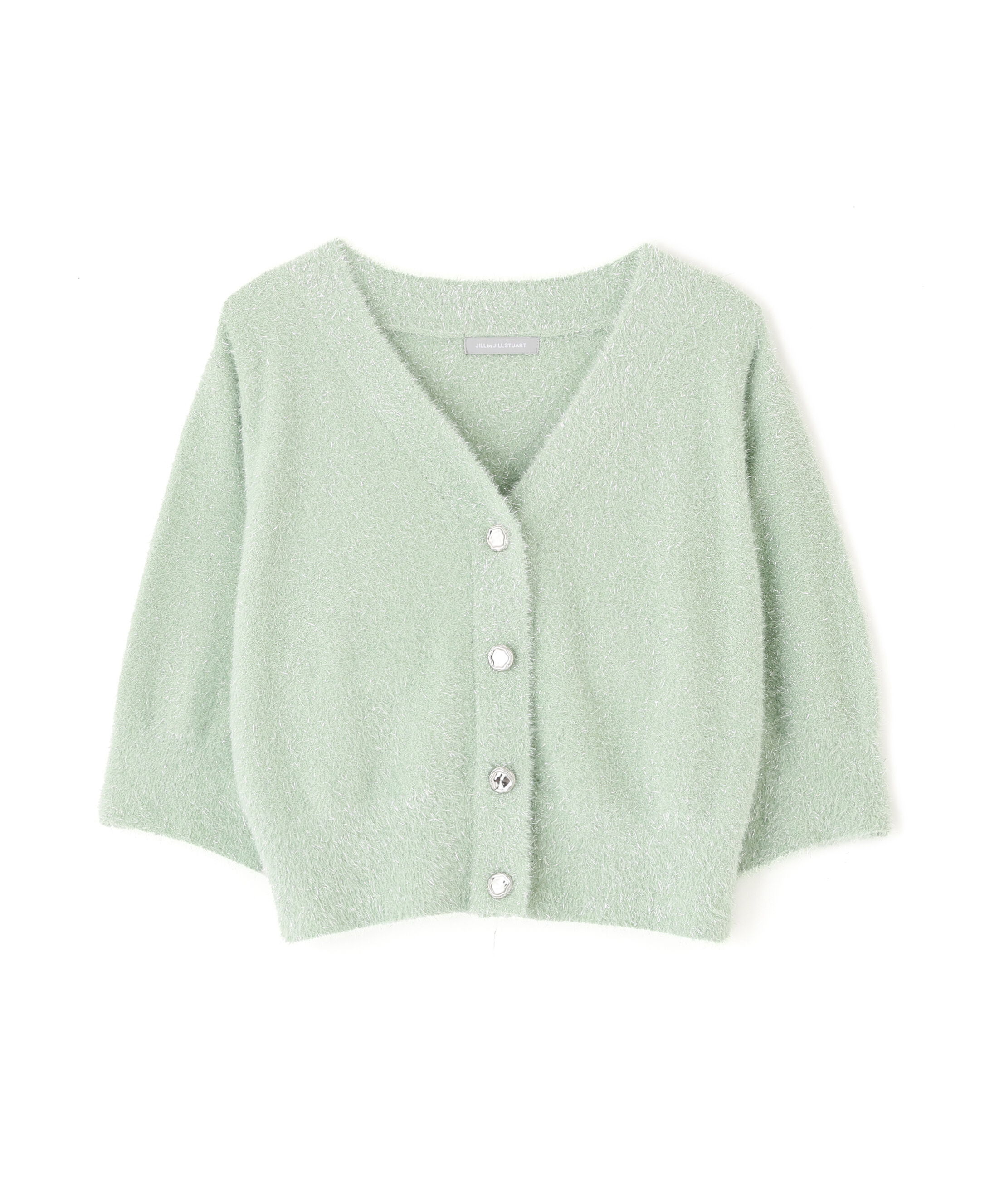  「ラメフェザー半袖カーディガン」|ニット・セーター|