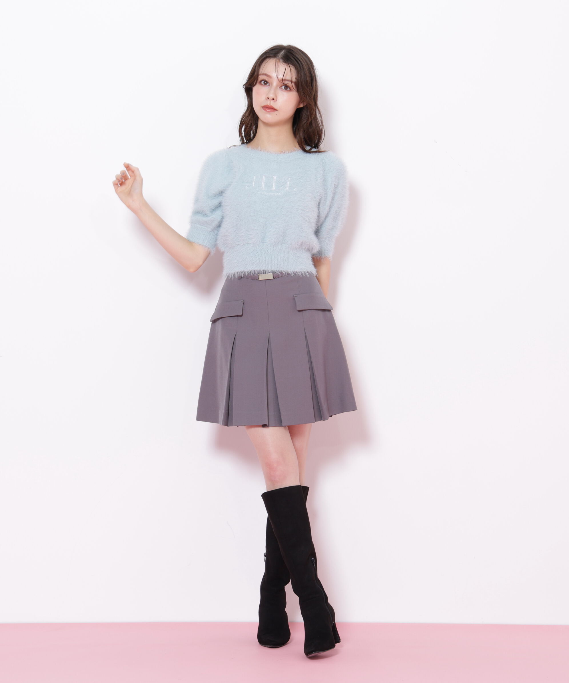  「ロゴ刺繍シャギーニット」|ニット・セーター|