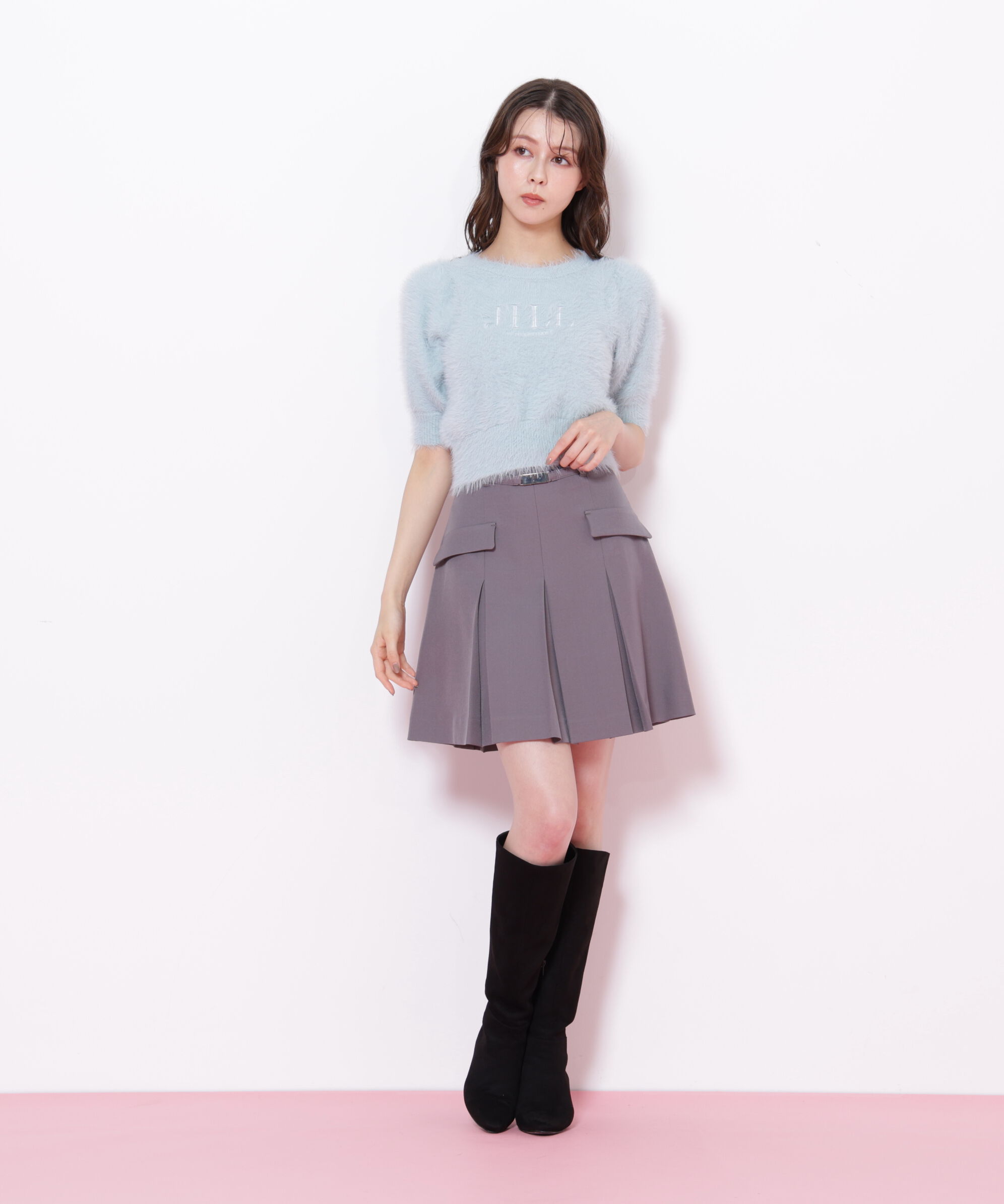  「ロゴ刺繍シャギーニット」|ニット・セーター|