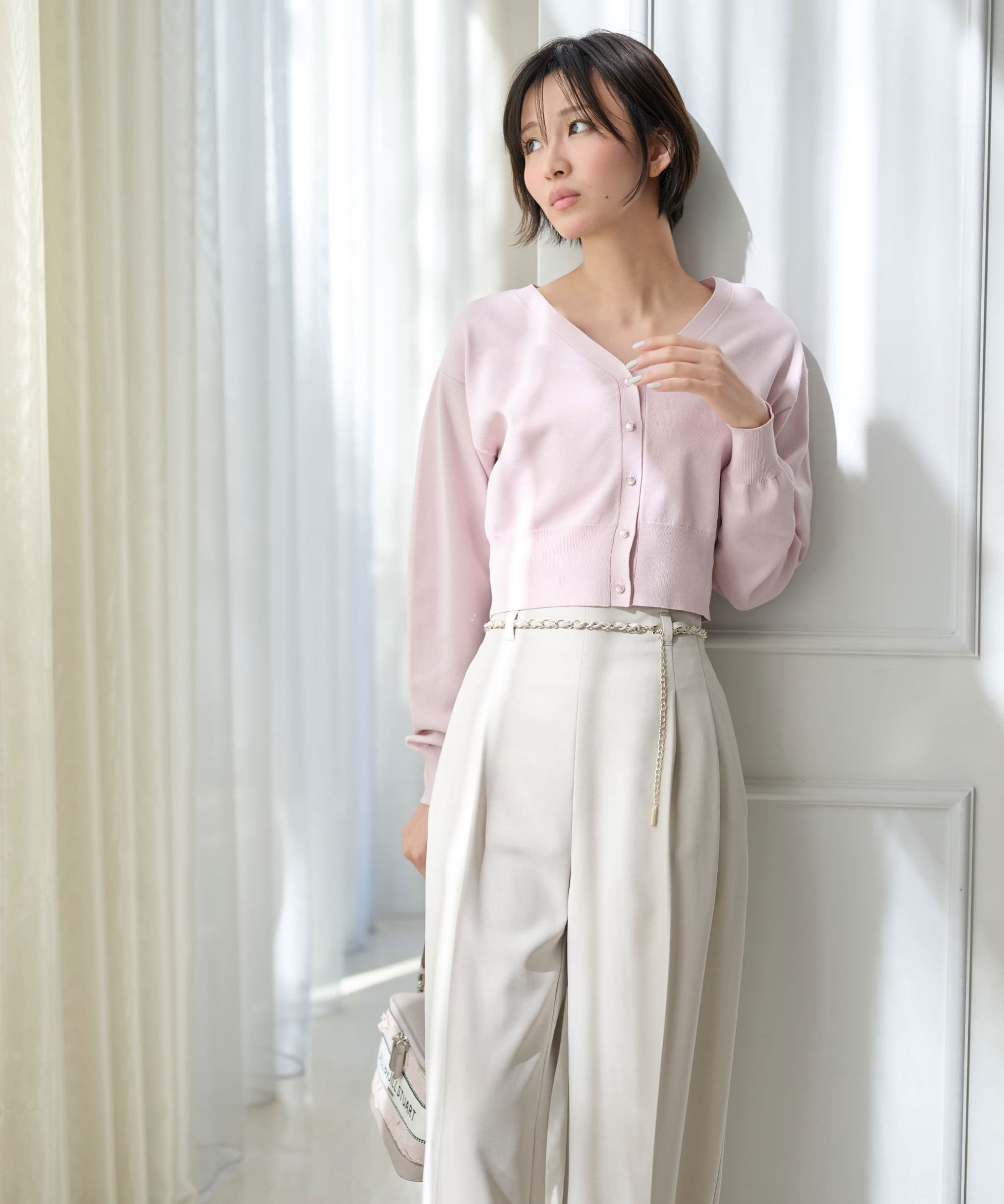  「リンクＪ刺繍UVカーディガン」|ニット・セーター|