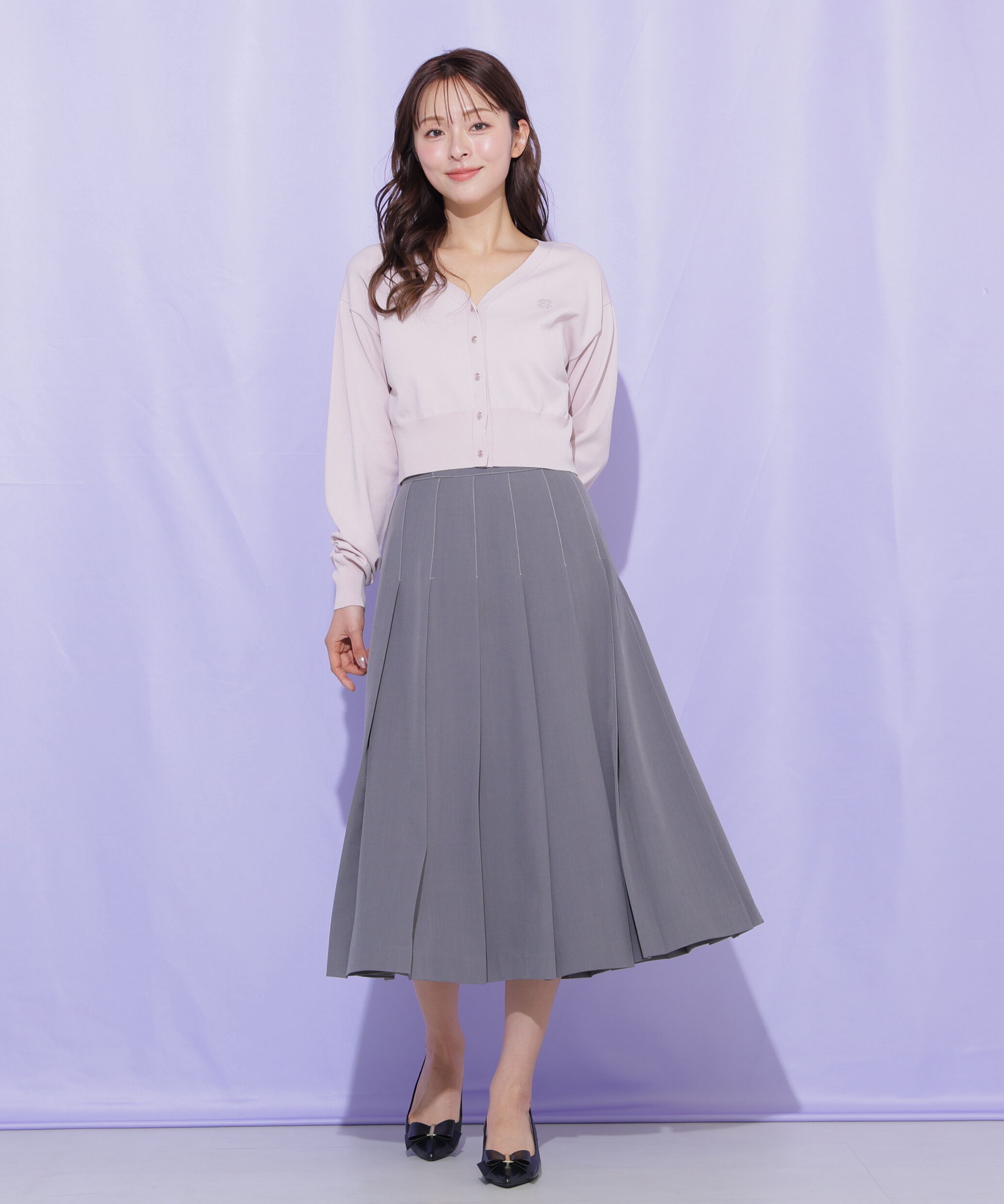  「リンクＪ刺繍UVカーディガン」|ニット・セーター|