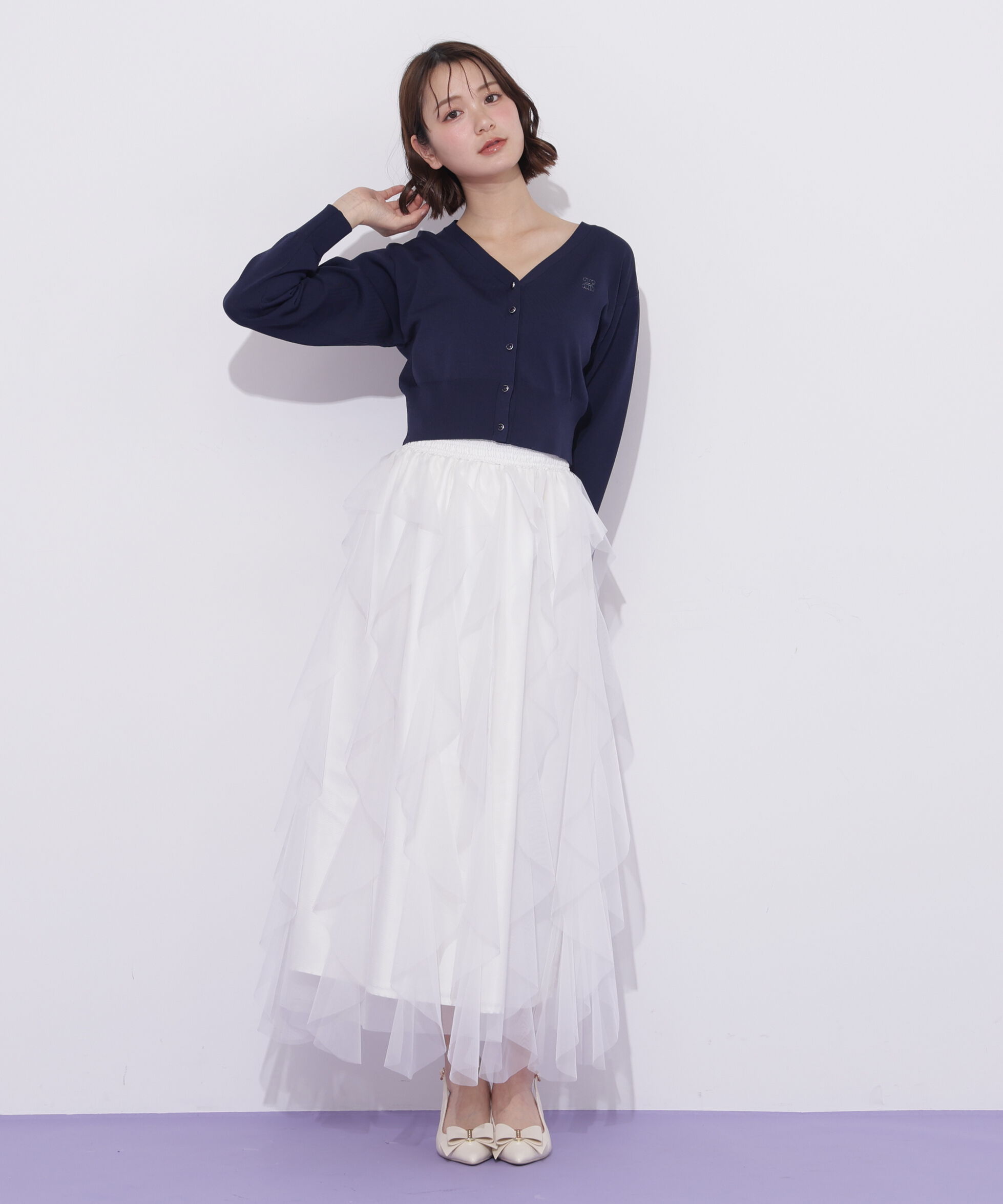  「リンクＪ刺繍UVカーディガン」|ニット・セーター|