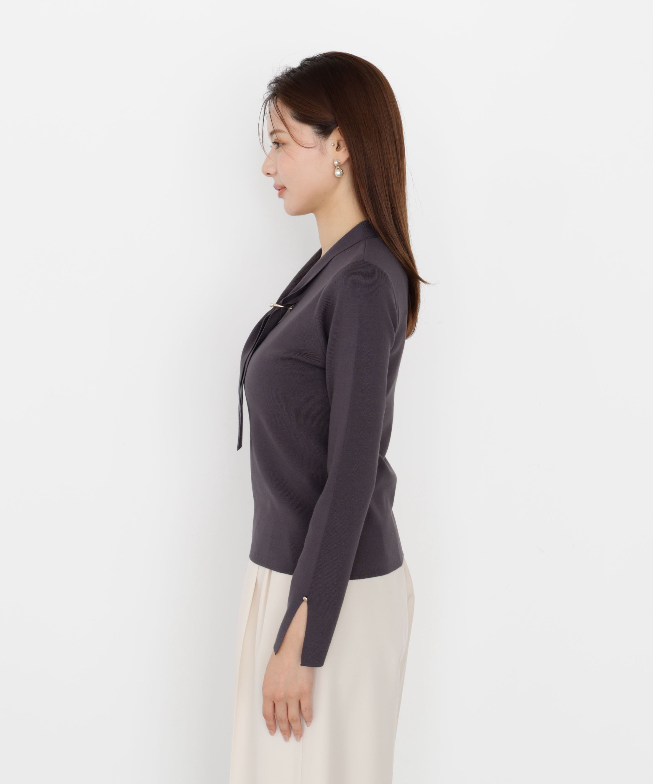 PROPORTION BODY DRESSING「パールリングボウタイニット 25AW」|ニット・セーター|