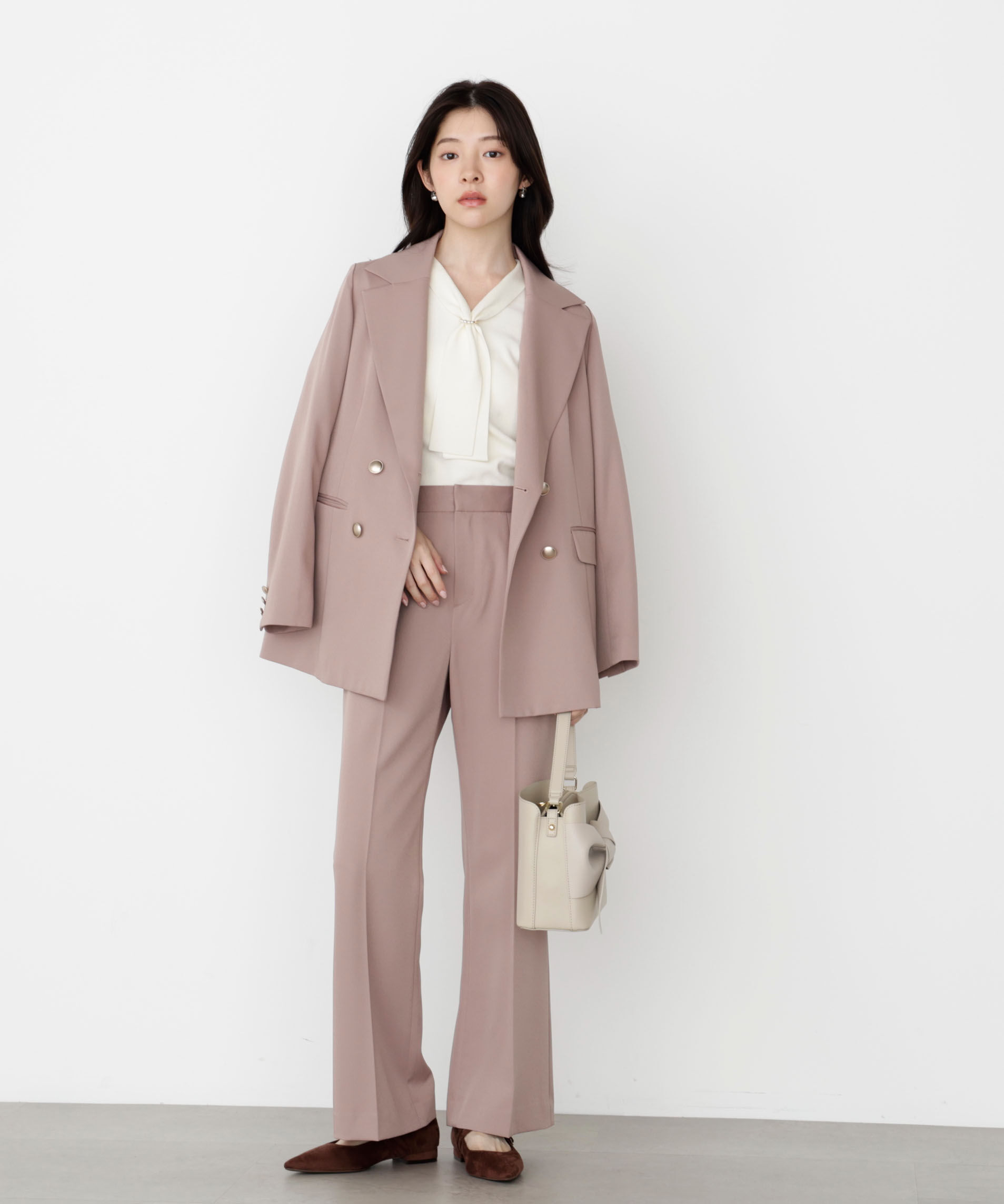 PROPORTION BODY DRESSING「パールリングボウタイニット 25AW」|ニット・セーター|