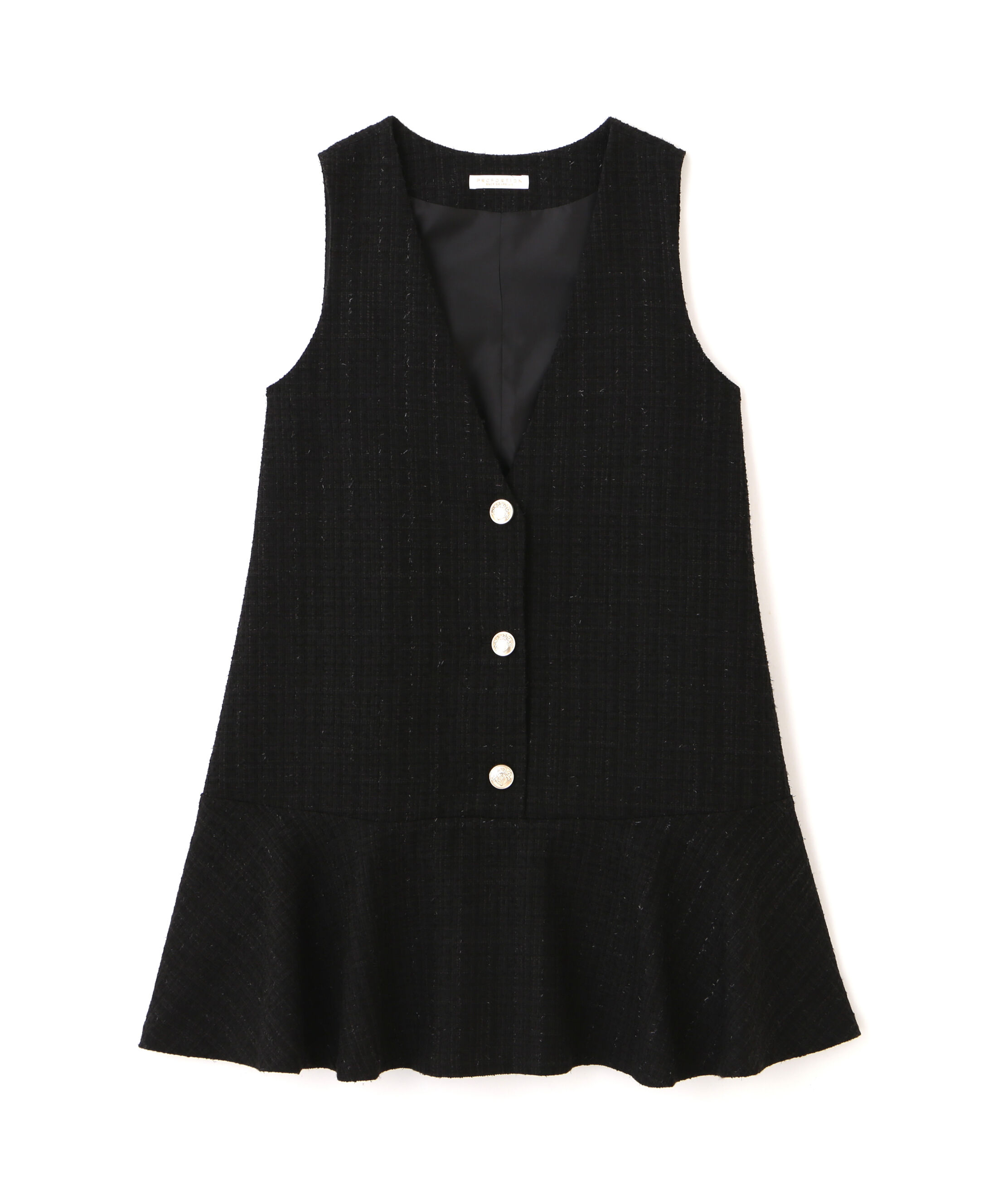 PROPORTION BODY DRESSING「ラメ釦ツイードミニジャンスカ 25AW」|ワンピース|