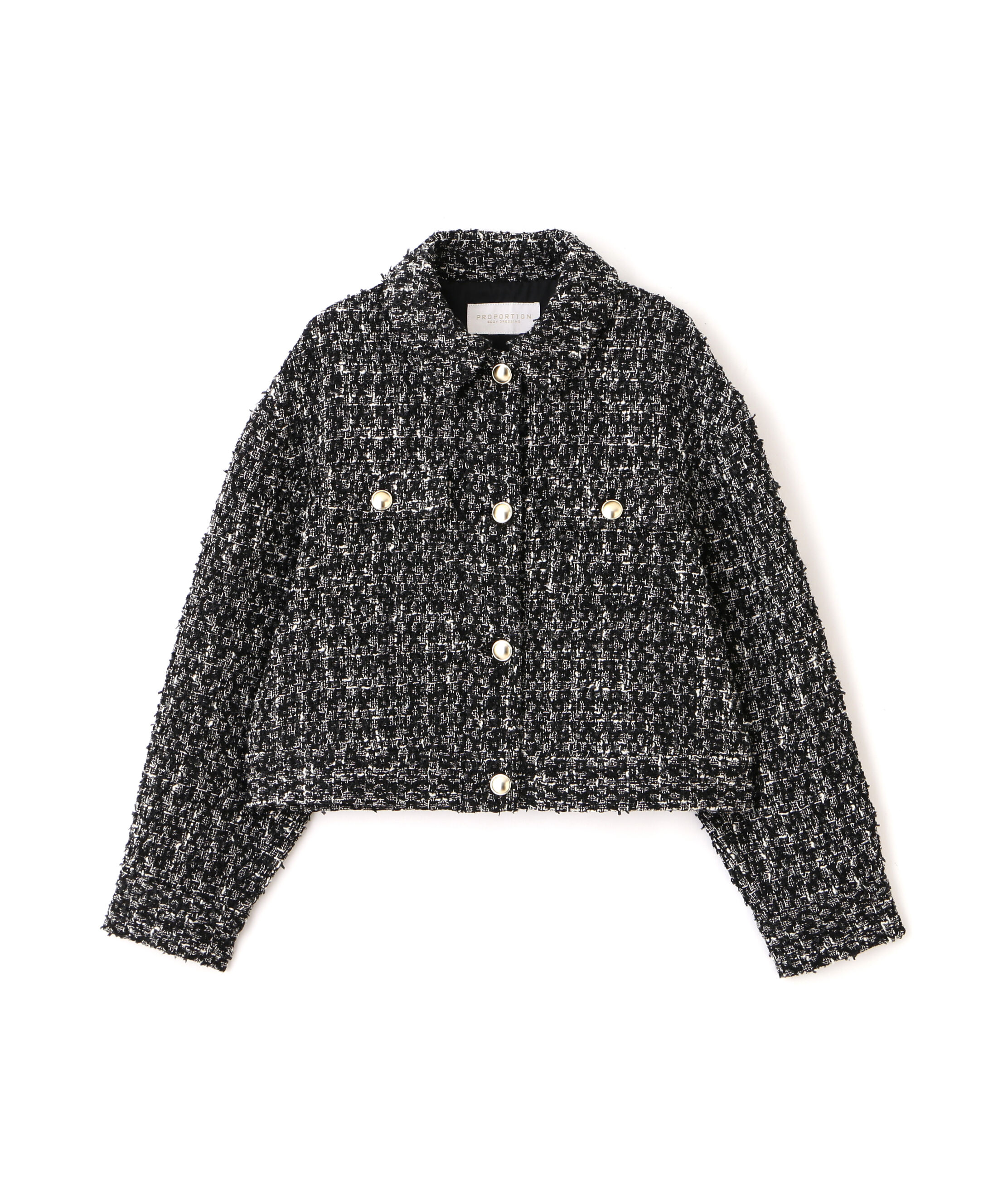 PROPORTION BODY DRESSING「ラメツイードブルゾン 25AW」|ブルゾン・スタジャン|