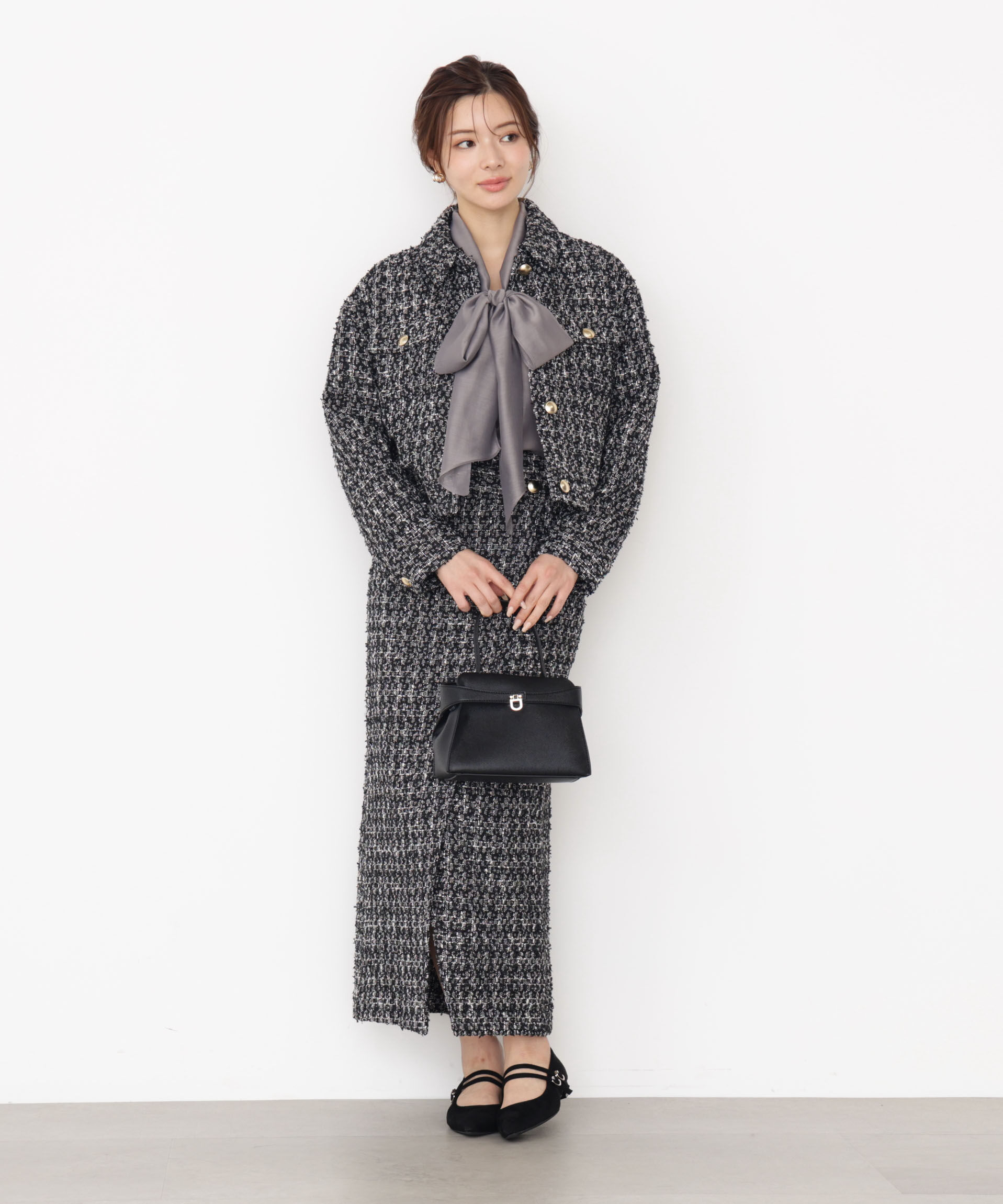 PROPORTION BODY DRESSING「ラメツイードブルゾン 25AW」|ブルゾン・スタジャン|