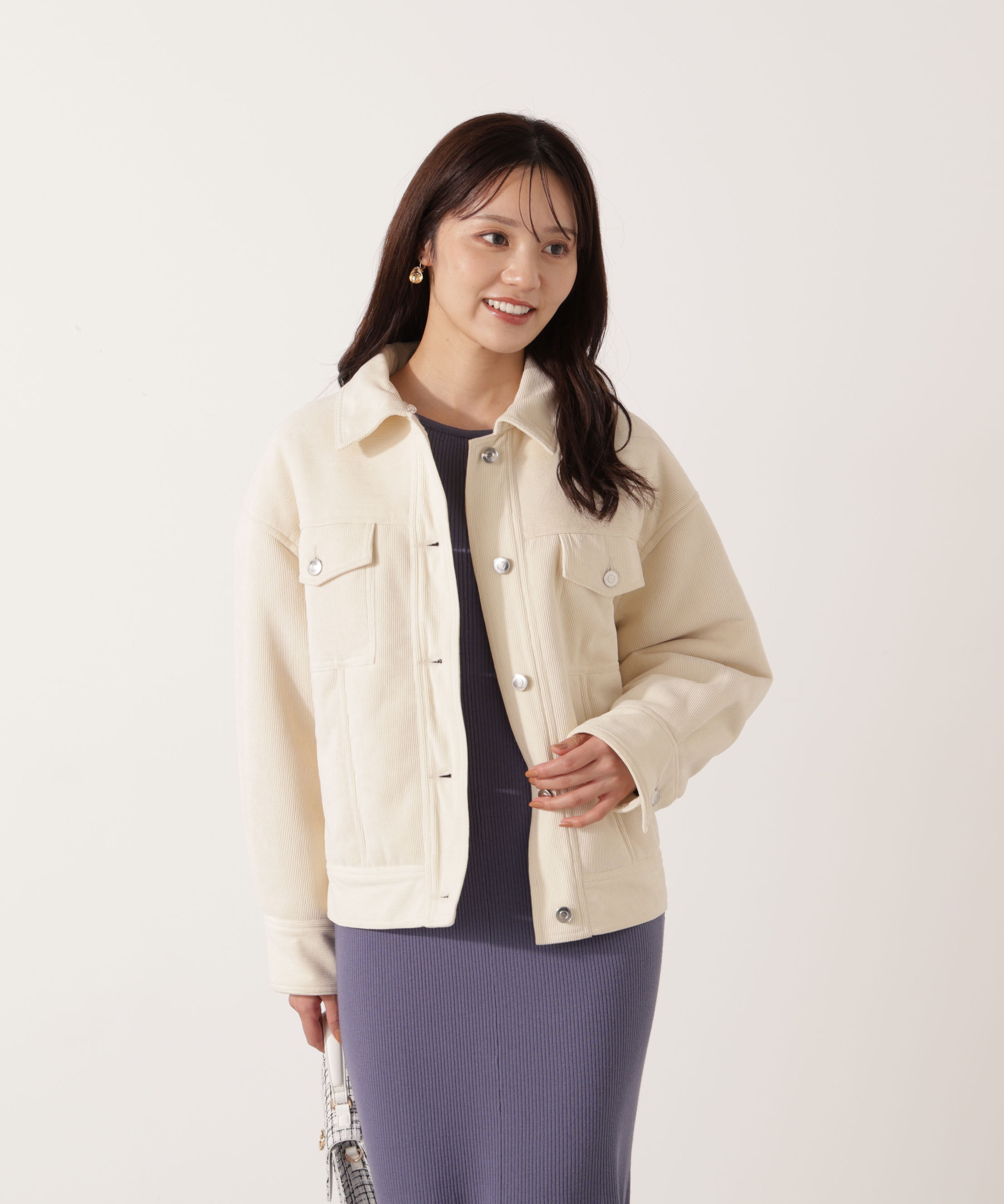 PROPORTION BODY DRESSING「コーデュロイブルゾン 25AW」|ブルゾン・スタジャン|エクリュ1