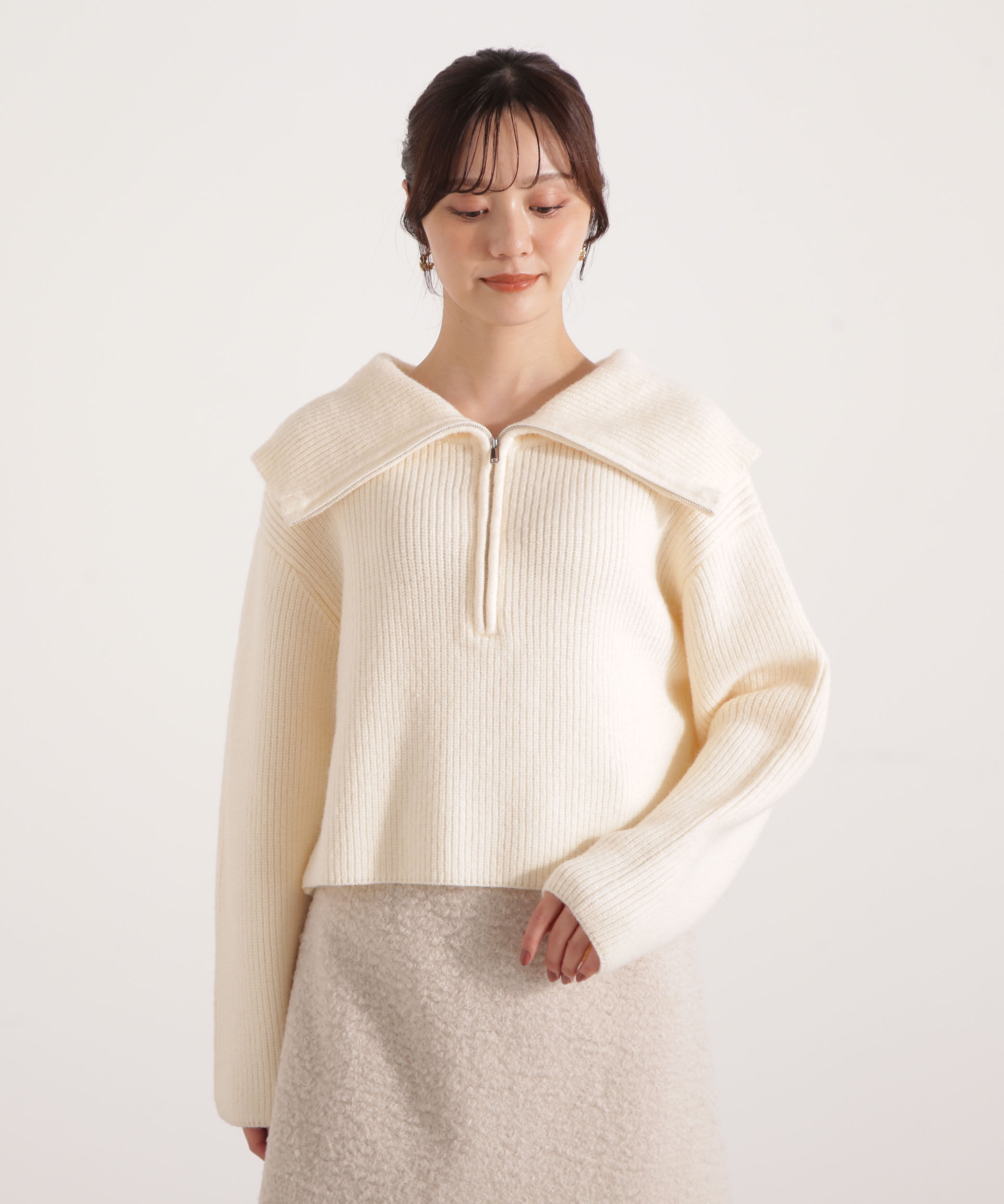 PROPORTION BODY DRESSING「ビッグカラー畔ニット 25AW」|ニット・セーター|