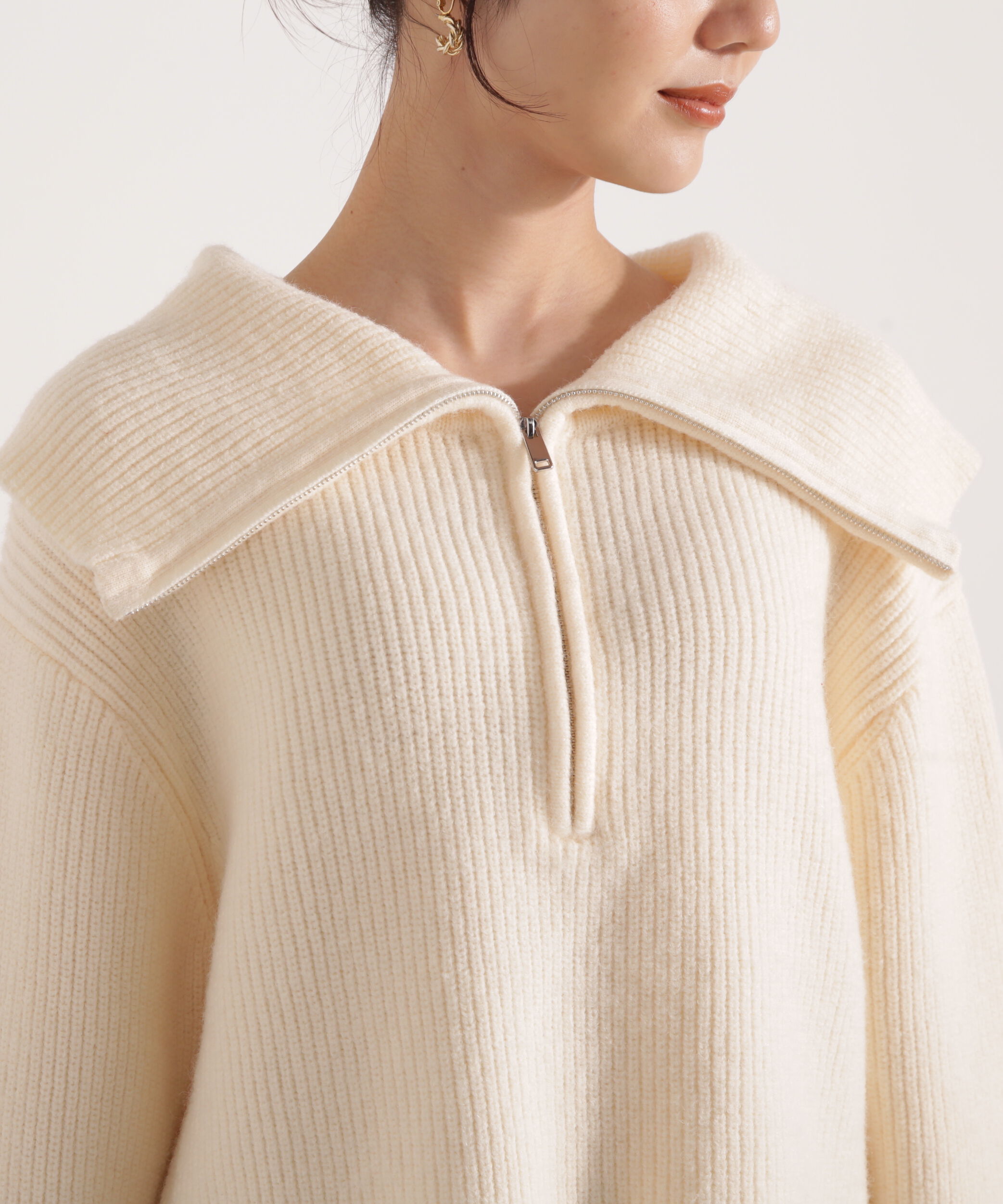 PROPORTION BODY DRESSING「ビッグカラー畔ニット 25AW」|ニット・セーター|