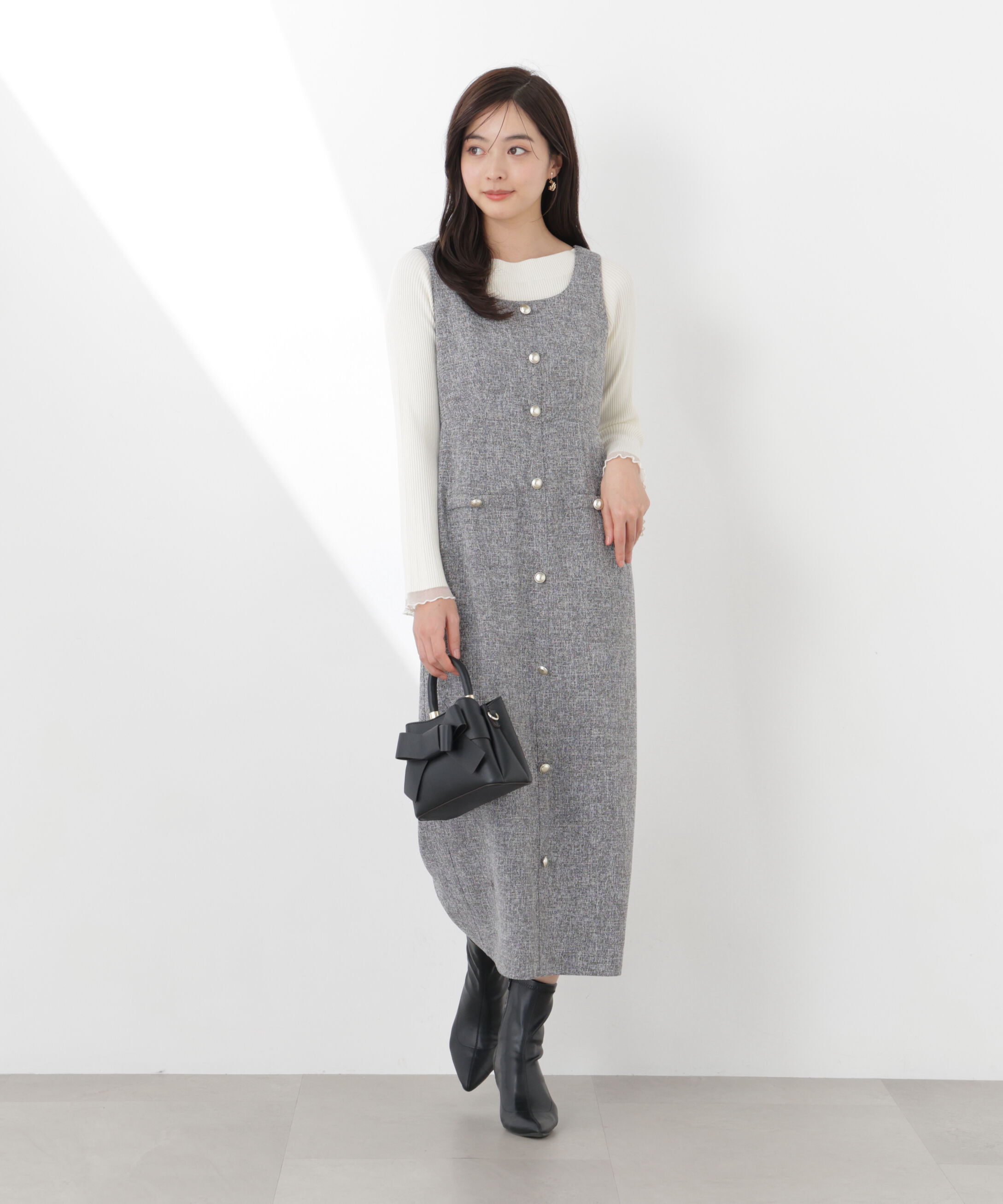 PROPORTION BODY DRESSING「スプリングツイードジャンスカ　26SS」|ワンピース|